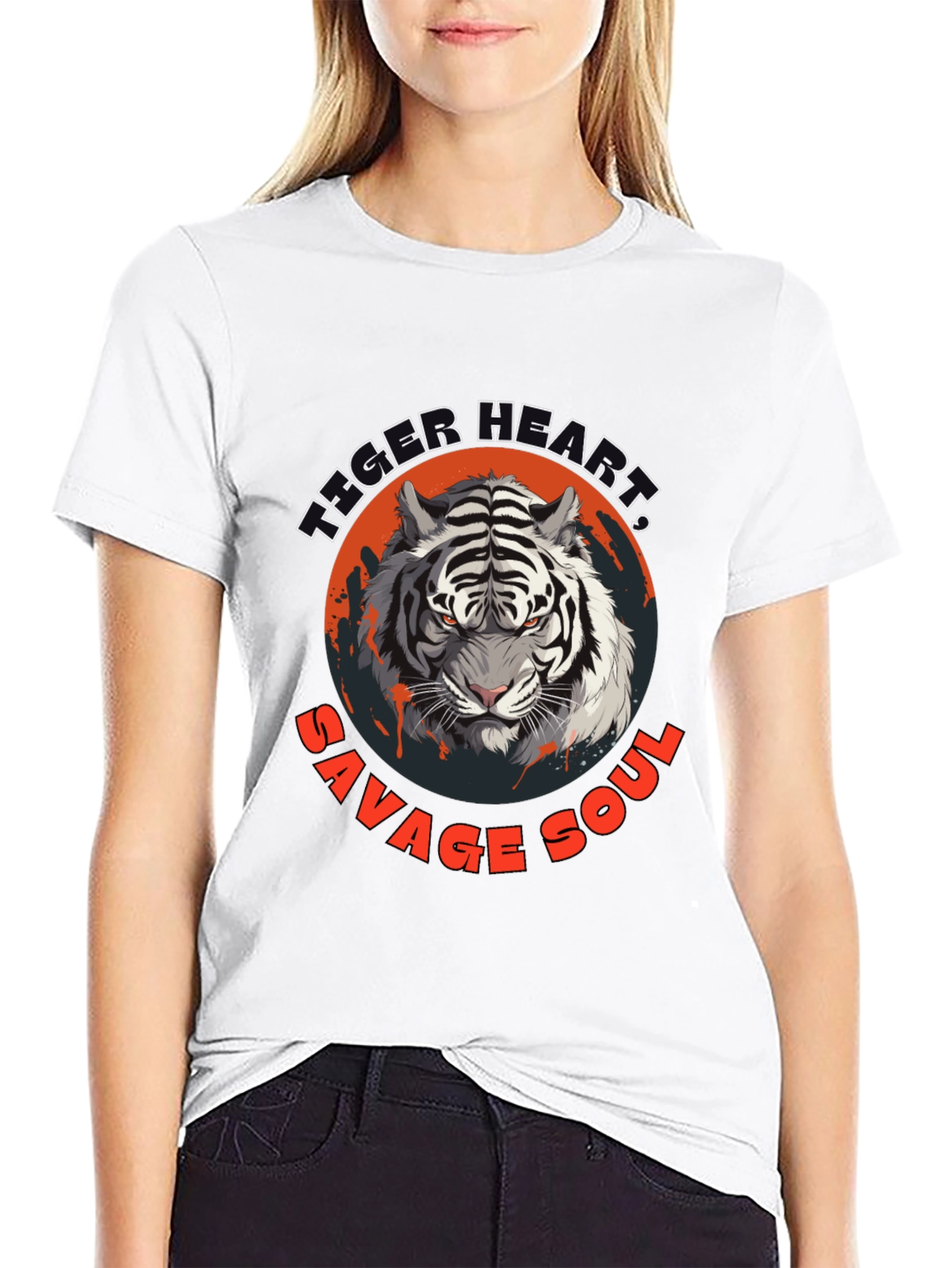 Black Tiger Heart Savage Soul Graphic Tee view 9