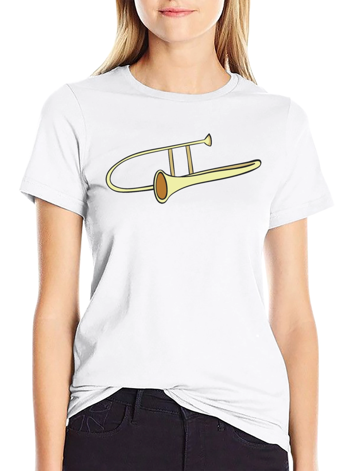 Black Trombone Graphic Tee - Musical Instrument Design view 9
