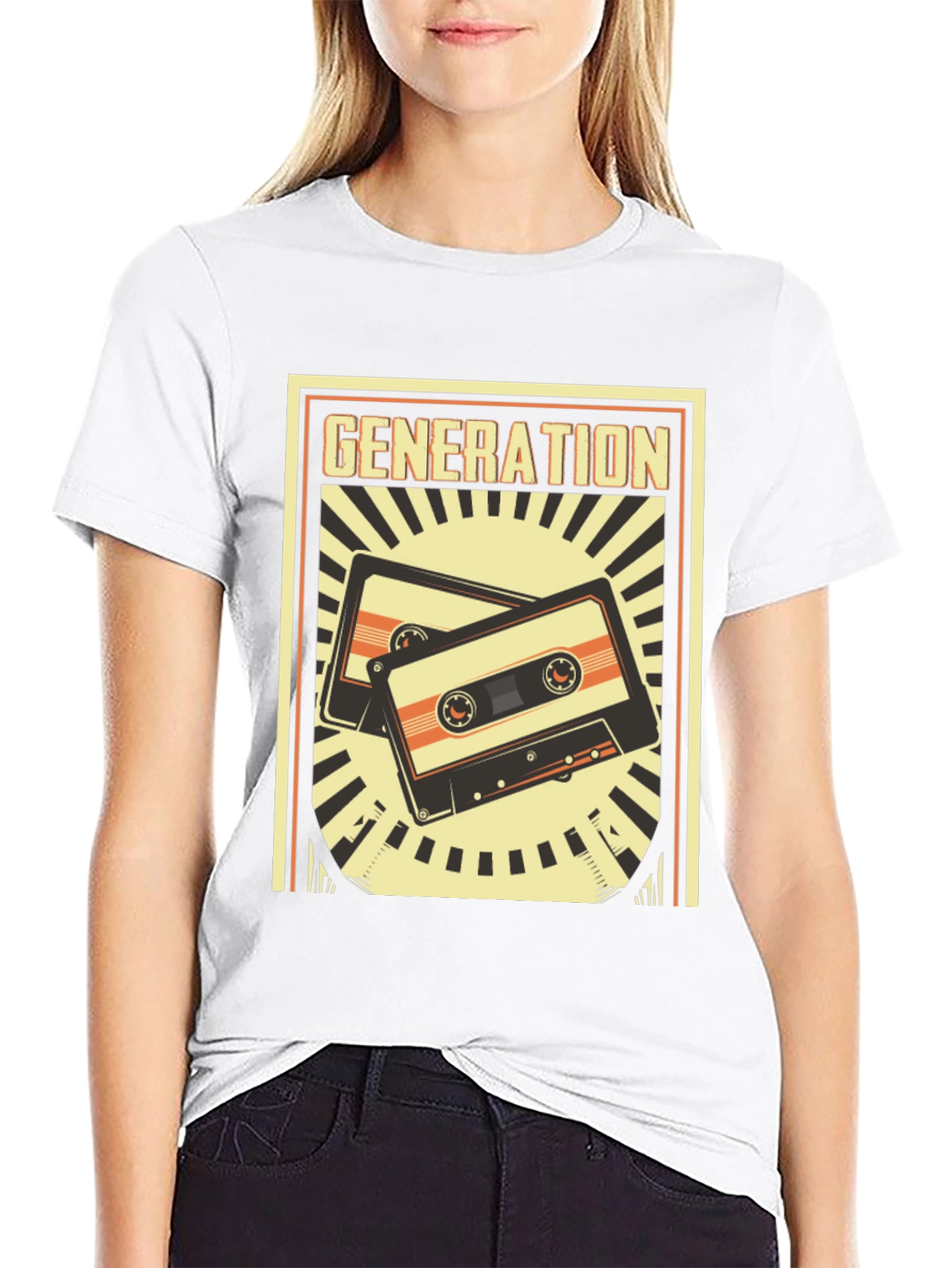 Black Retro Generation Cassette Tape Graphic Tee view 9
