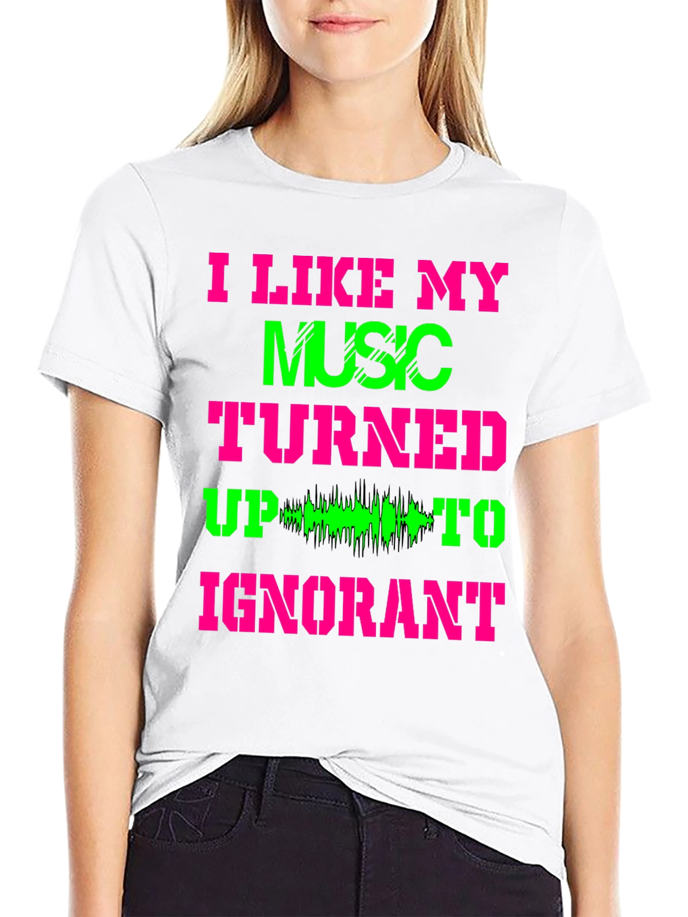 Black I Like My Music Turned Up T-Shirt view 9