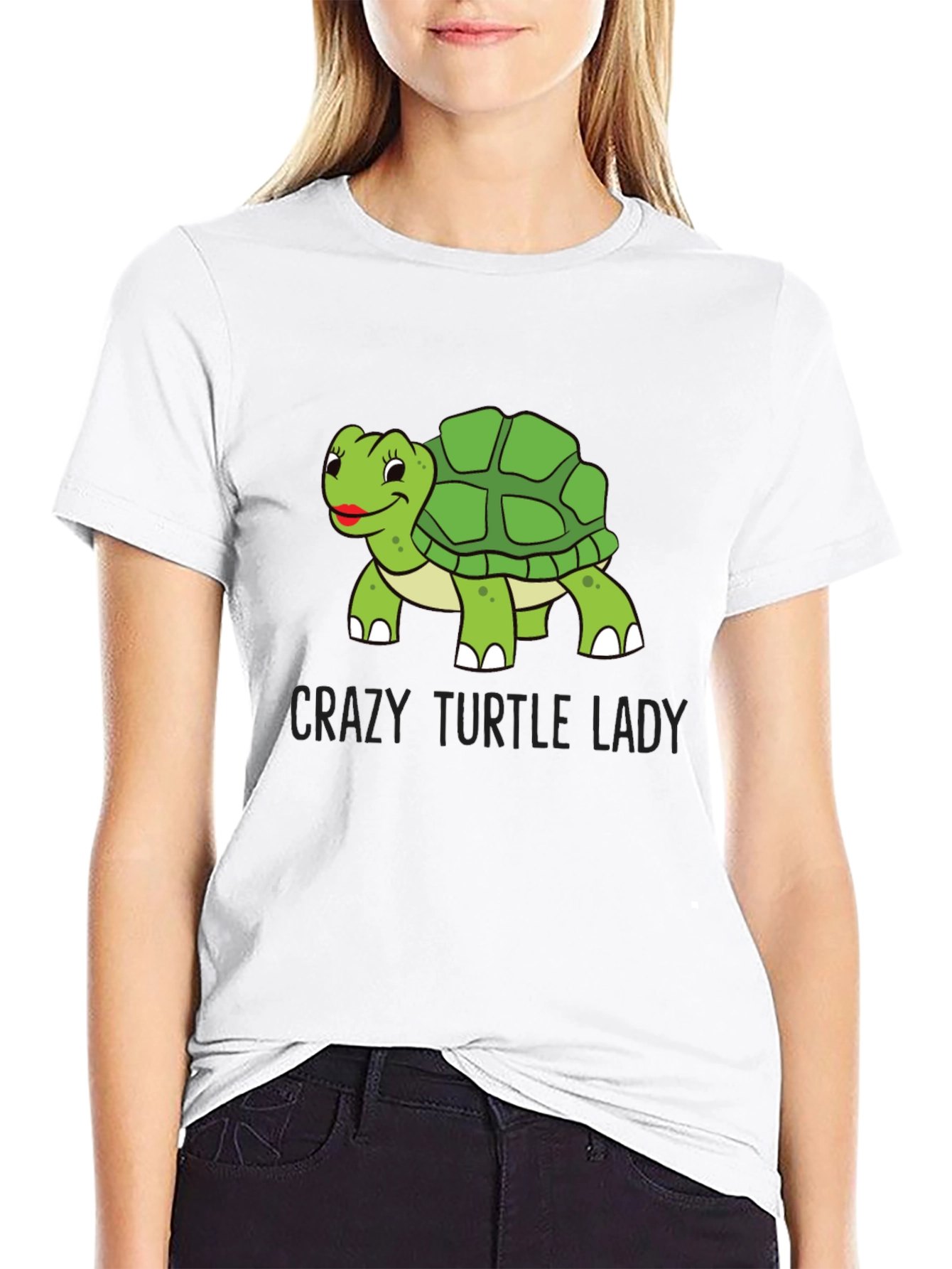 Black Crazy Turtle Lady T-Shirt view 9