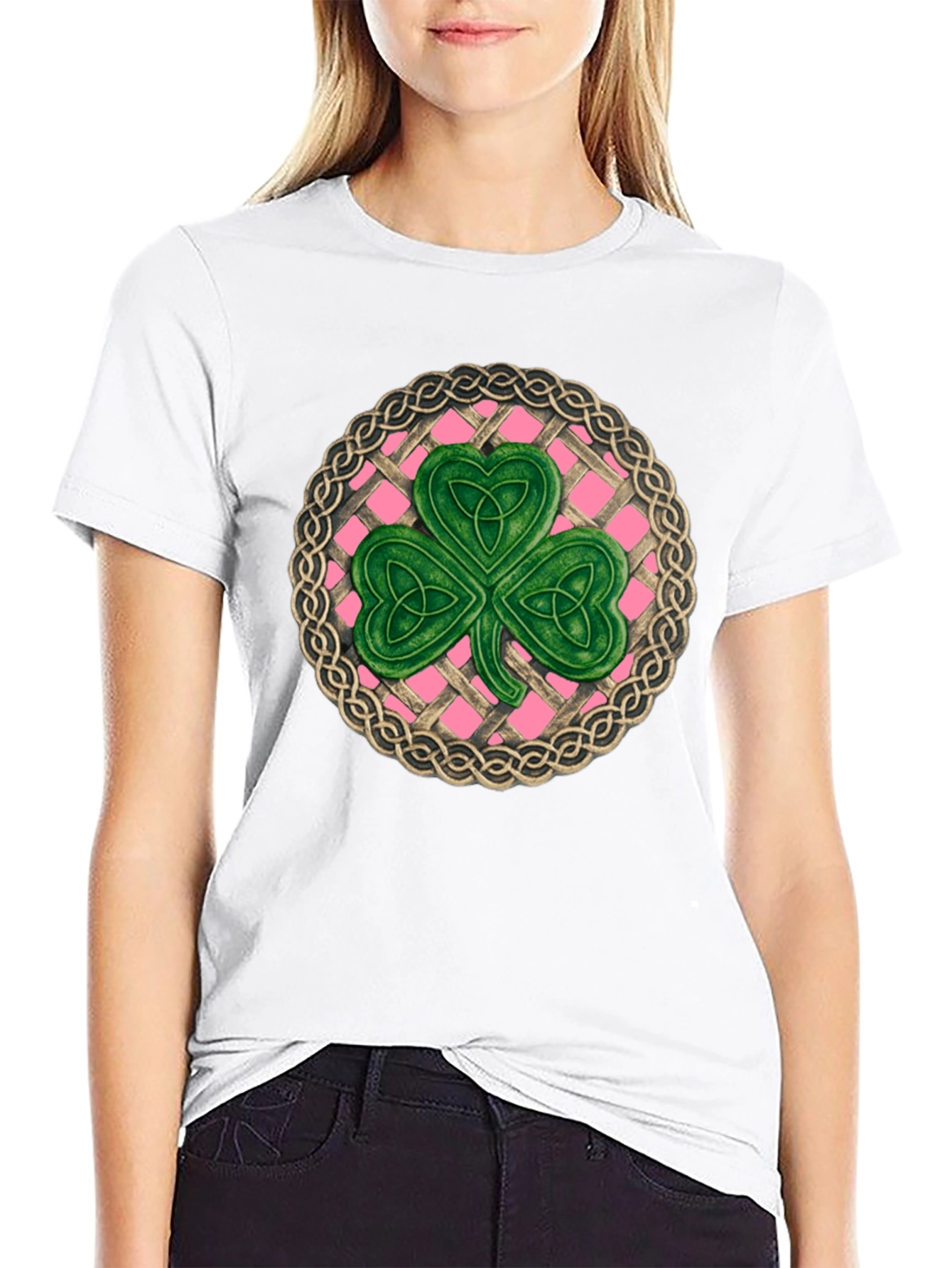 Black Celtic Knot Shamrock T-Shirt - St. Patrick's Day view 9