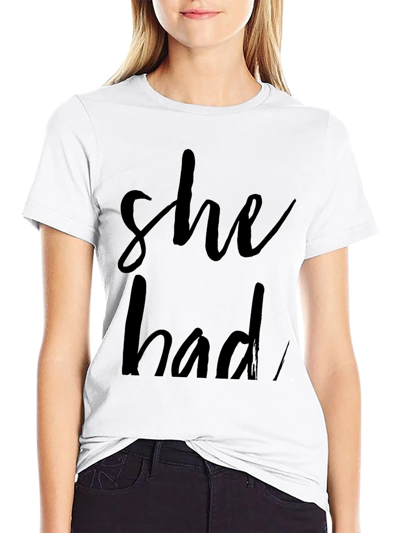 Black She Had T-Shirt - Stylish Casual Wear view 9