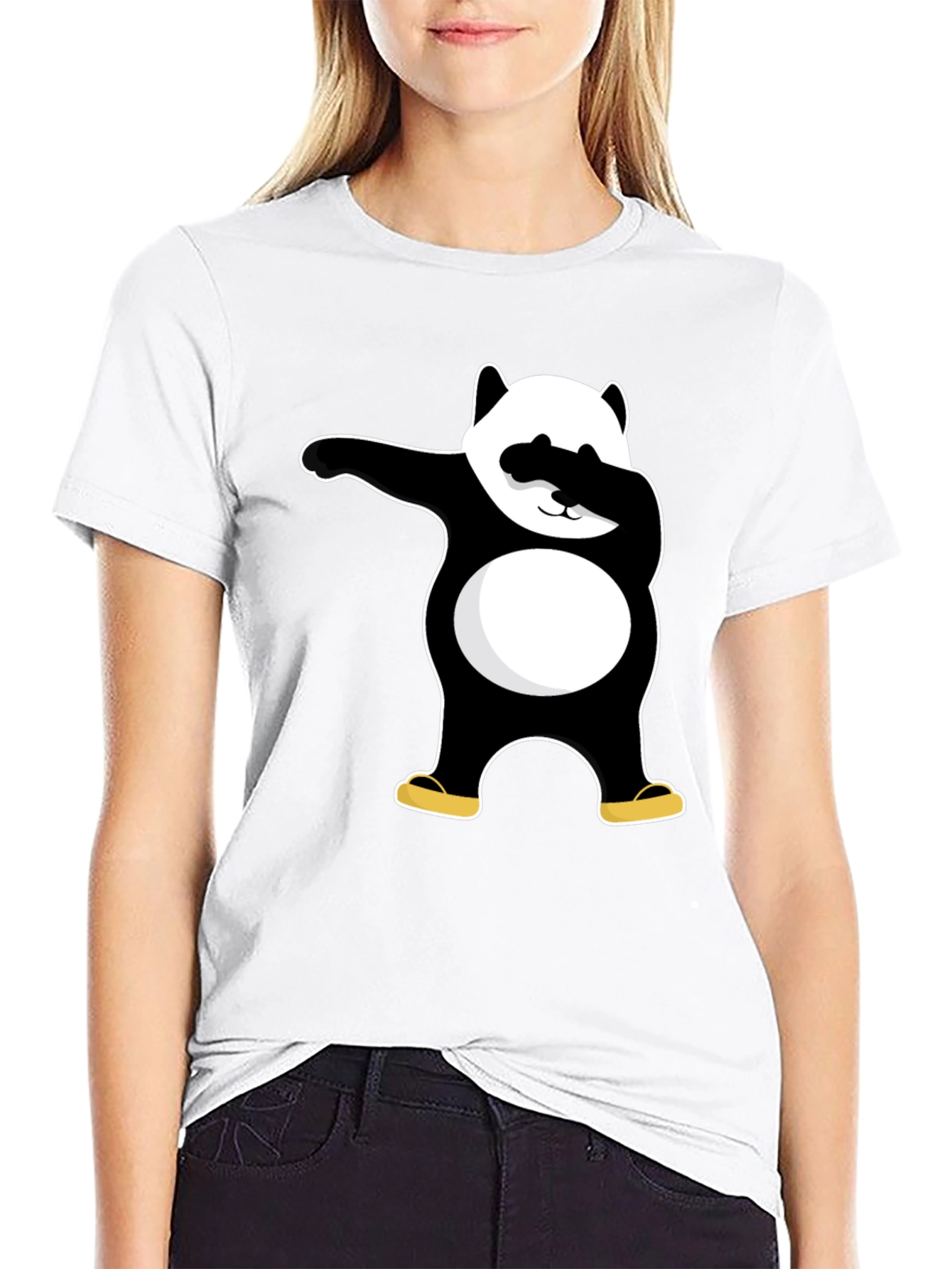 Black Dabbing Panda Black T-Shirt - Cool Graphic Tee view 9