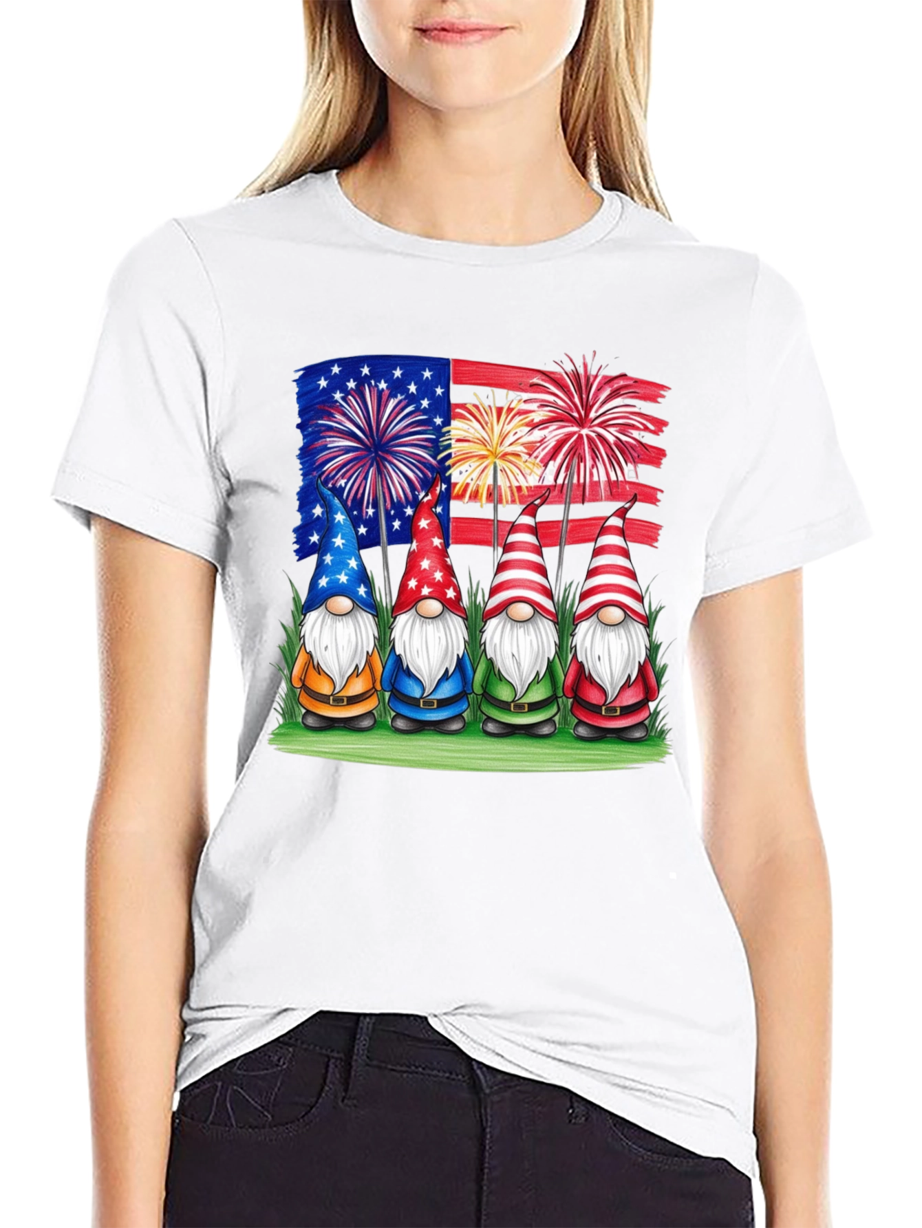 Black Patriotic Gnomes T-Shirt - USA Pride! view 9