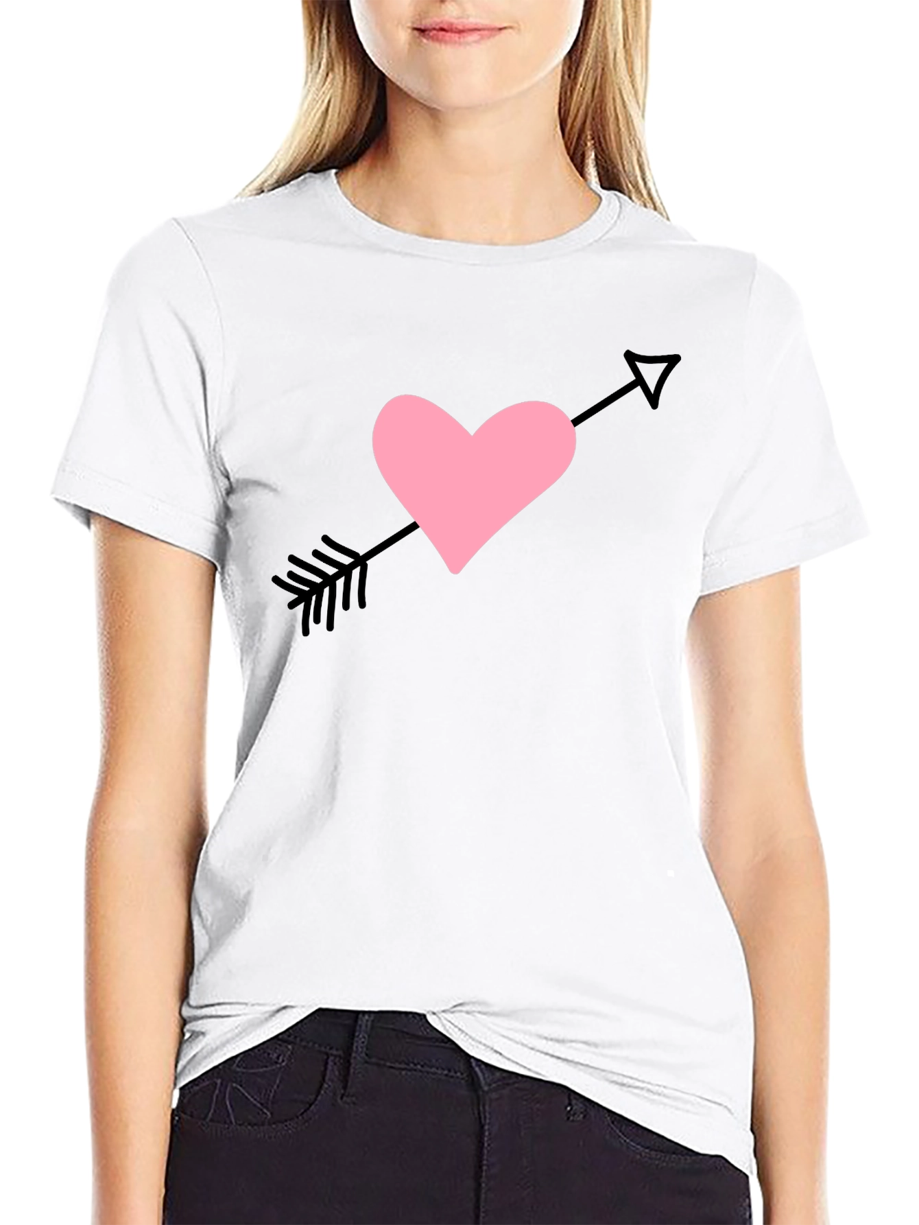 Black Heart Arrow Graphic Tee - Men's Black T-Shirt view 9
