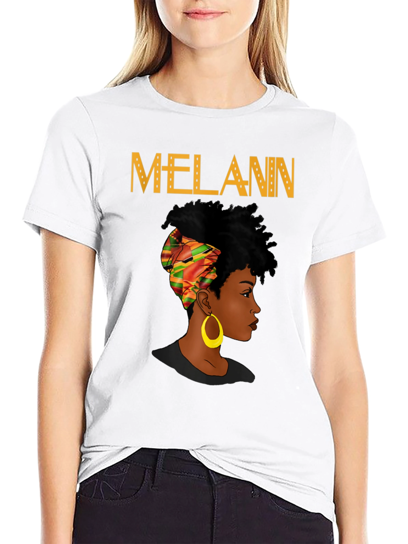Black Melanin Queen Black Graphic Tee view 9