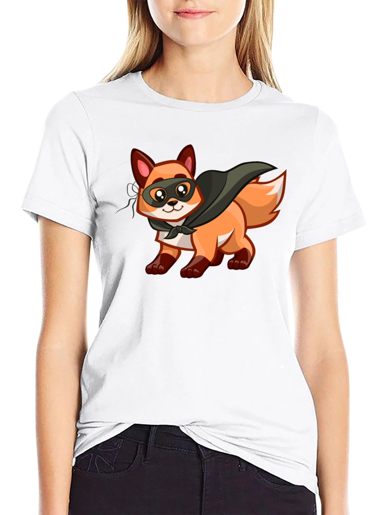 Black Hero Fox Graphic T-Shirt - Soft Cotton Tee view 9