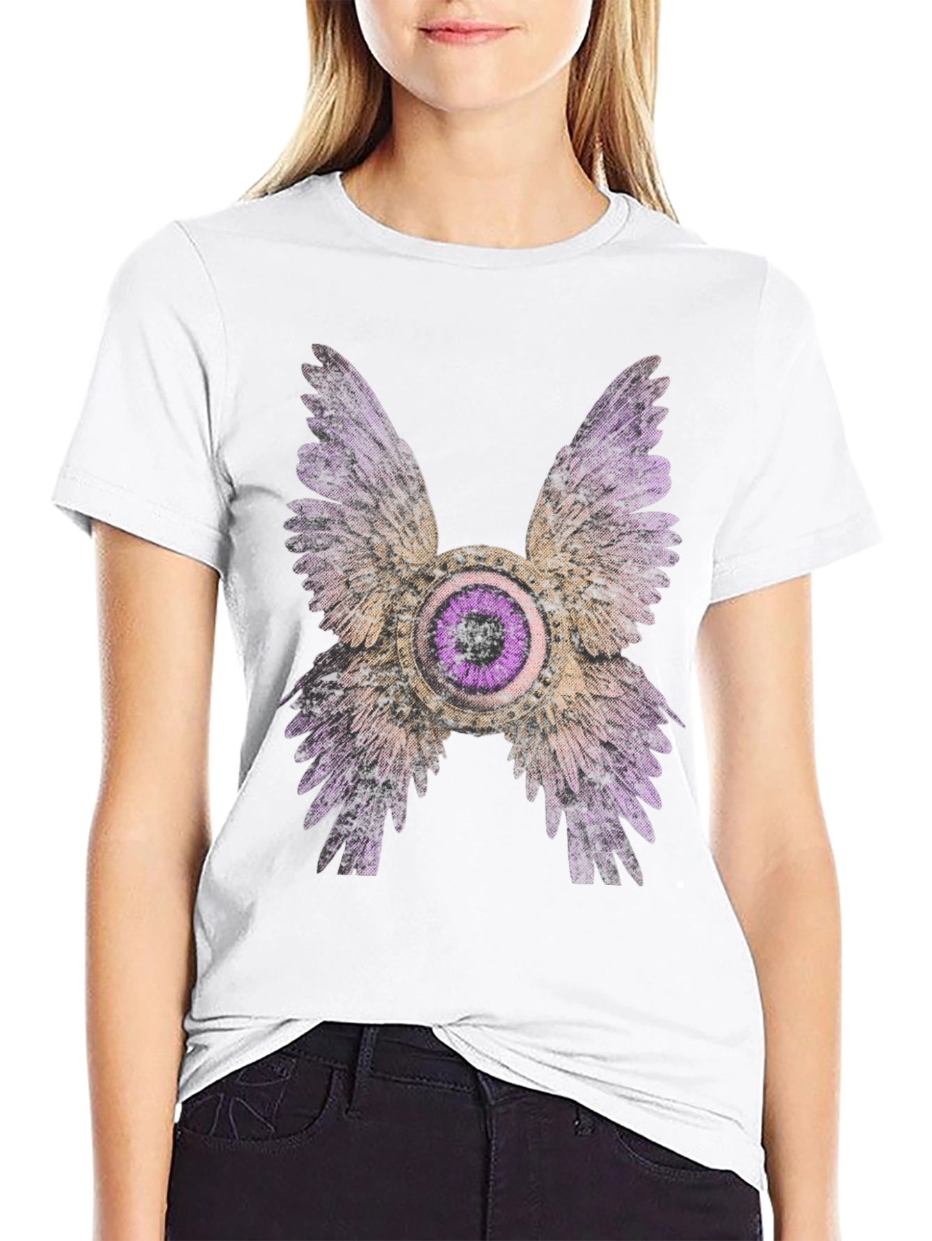 Black Winged Eye Graphic Tee - Bold Statement Shirt view 9