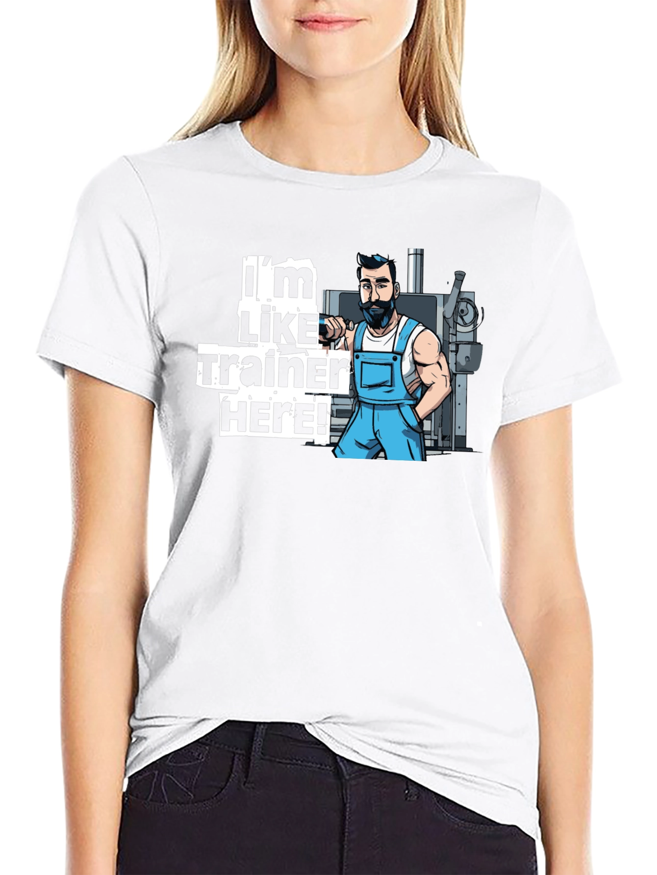 Black I'm Like Trainer Here Black T-Shirt view 9