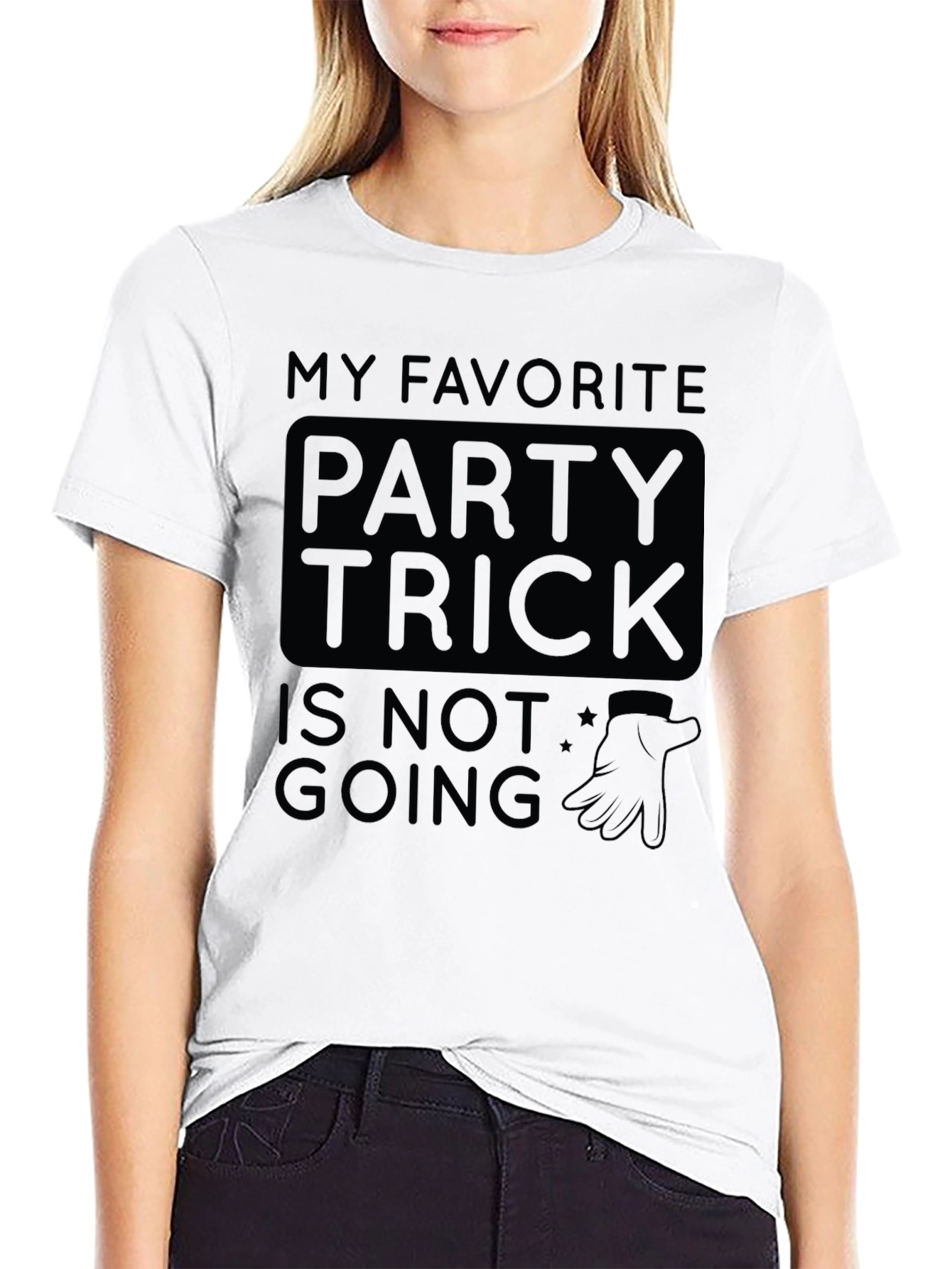 Black My Favorite Party Trick T-Shirt - Introvert Humor view 9