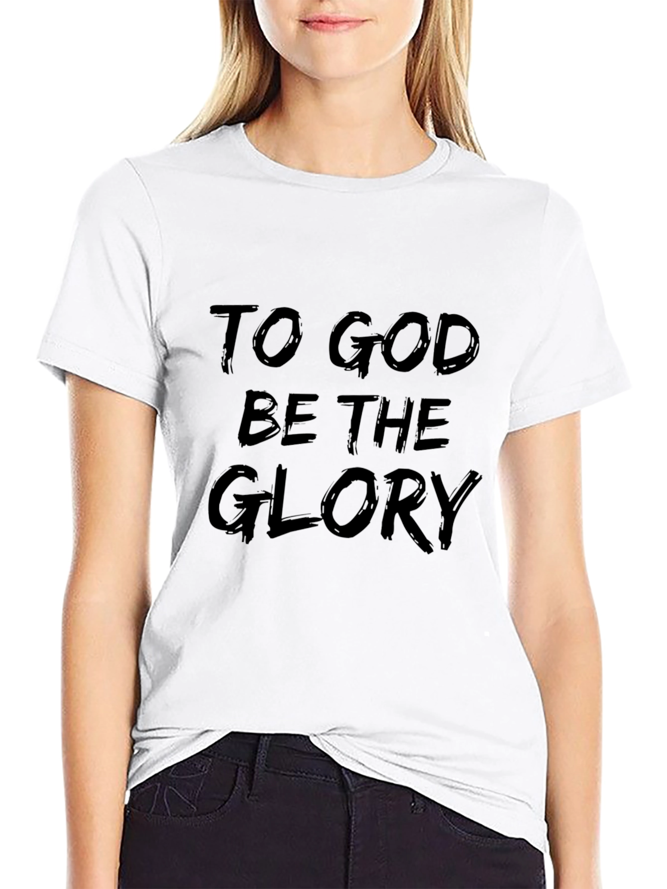Black To God Be The Glory Graphic Tee - Stylish Christian Apparel view 9