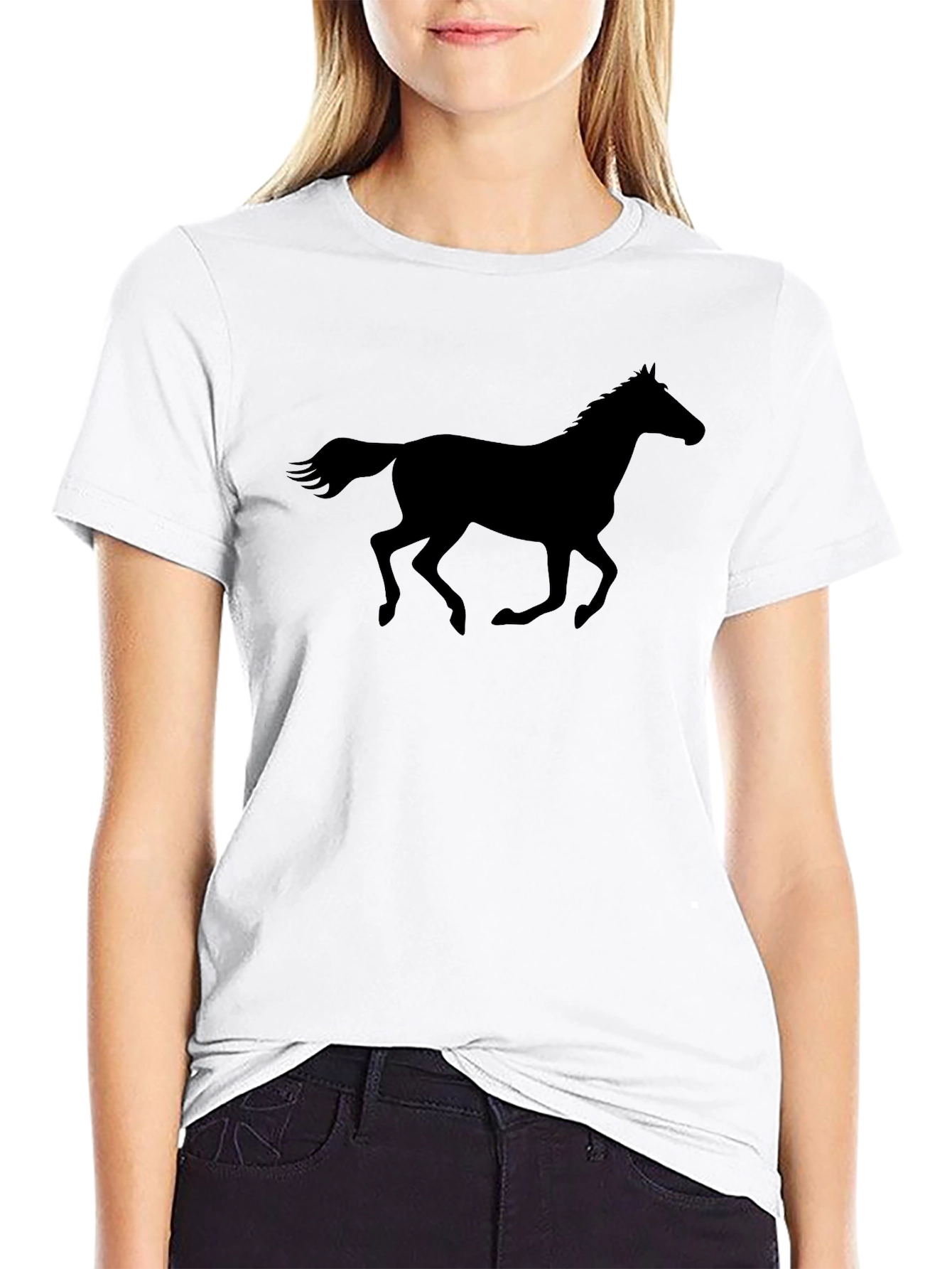 Black Black Horse Silhouette T-Shirt view 9