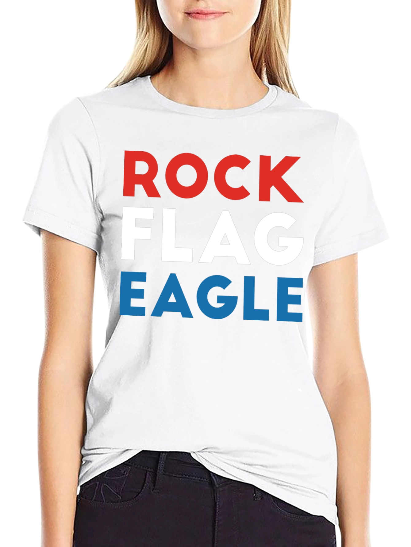 Black Rock Flag Eagle Graphic Tee - Patriotic USA T-Shirt view 9