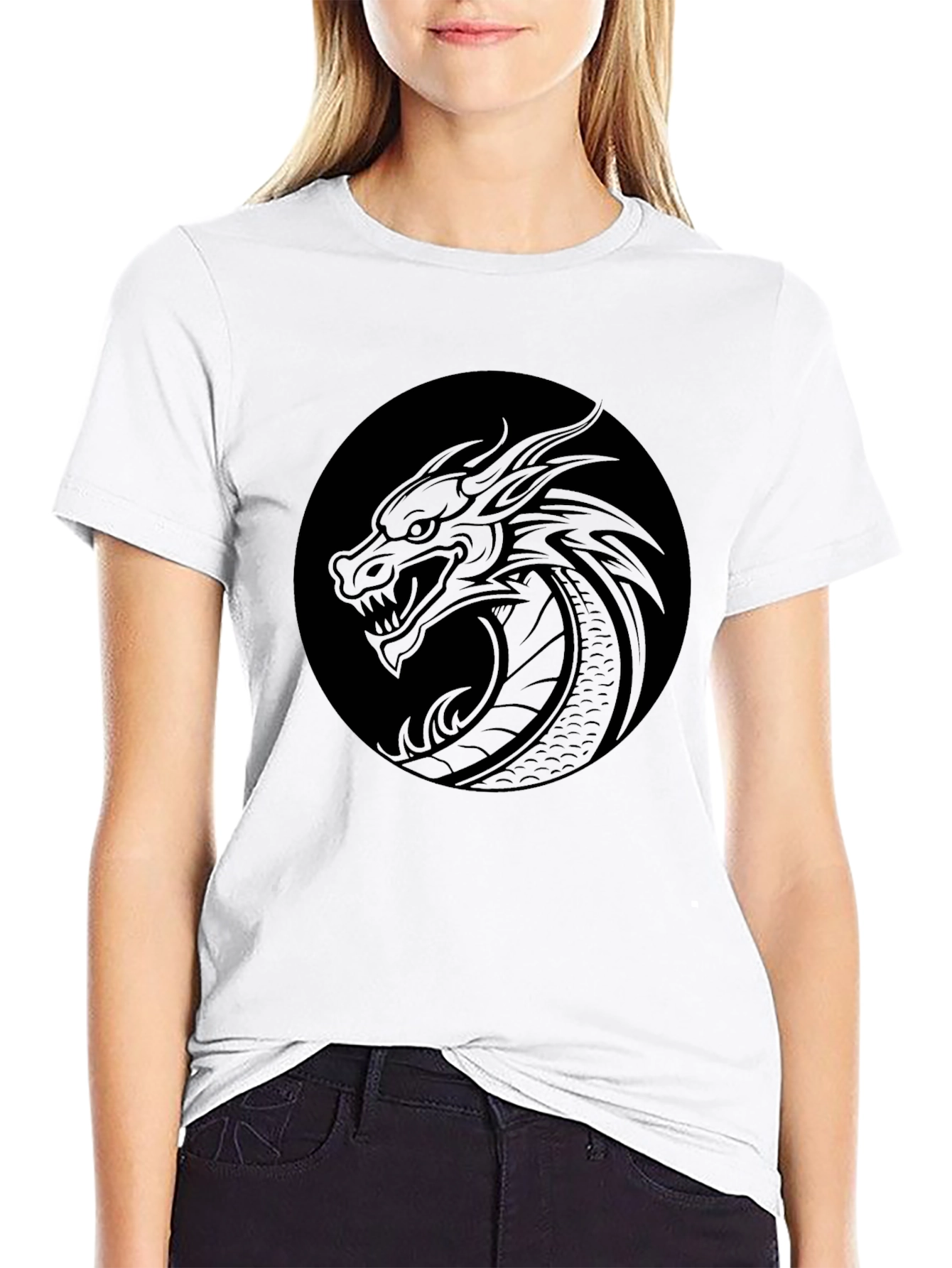 Black Dragon Circle Tee - Mens Graphic T-Shirt view 9