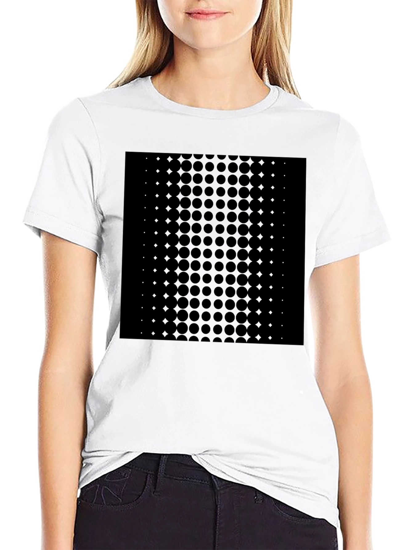 Black Modern Graphic Print Black T-Shirt view 9