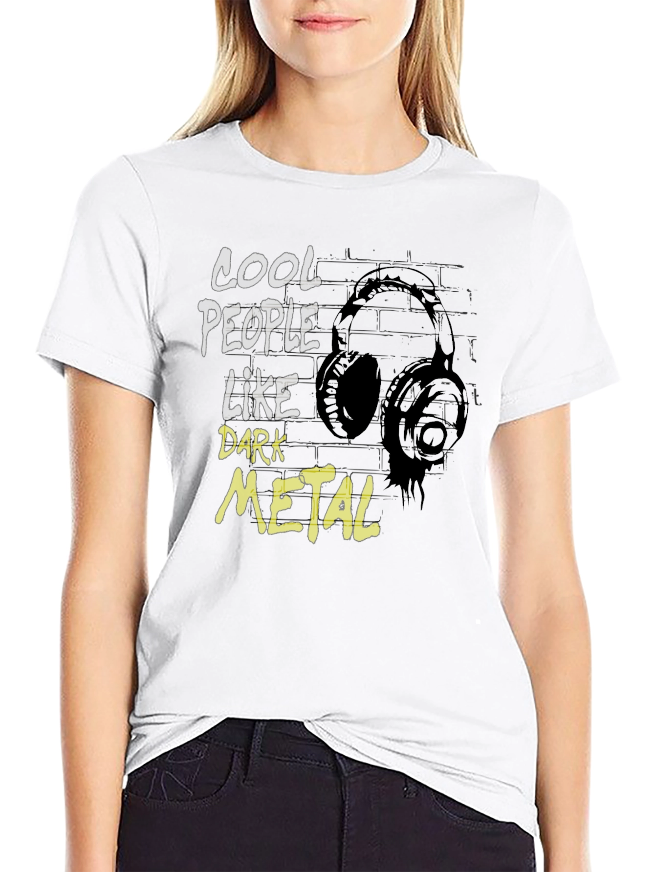 Black Cool People Like Dark Metal Graphic T-Shirt view 9