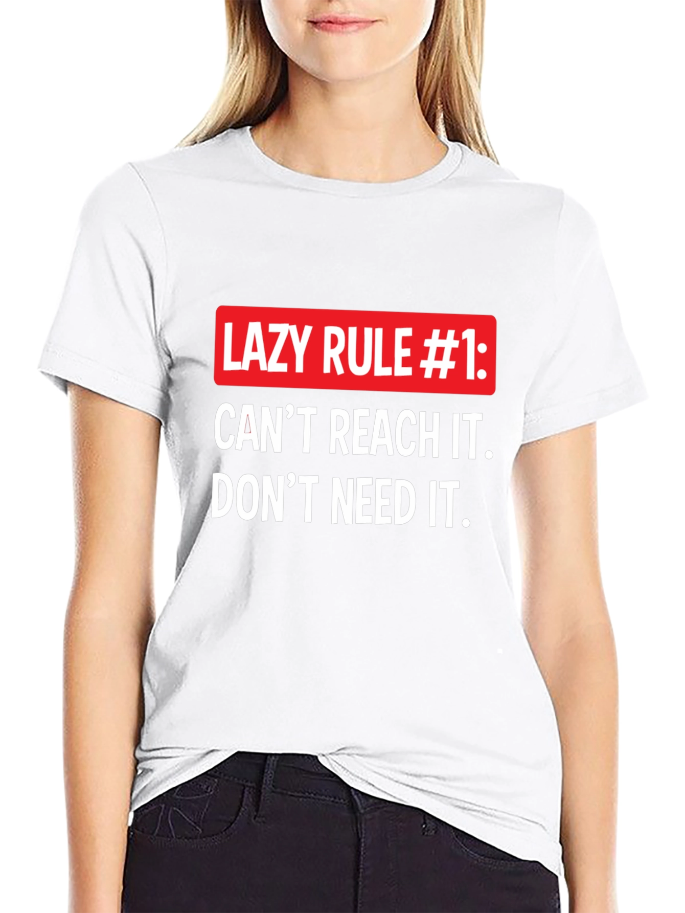 Black Lazy Rule #1 Graphic Tee - Funny Slogan T-Shirt view 9