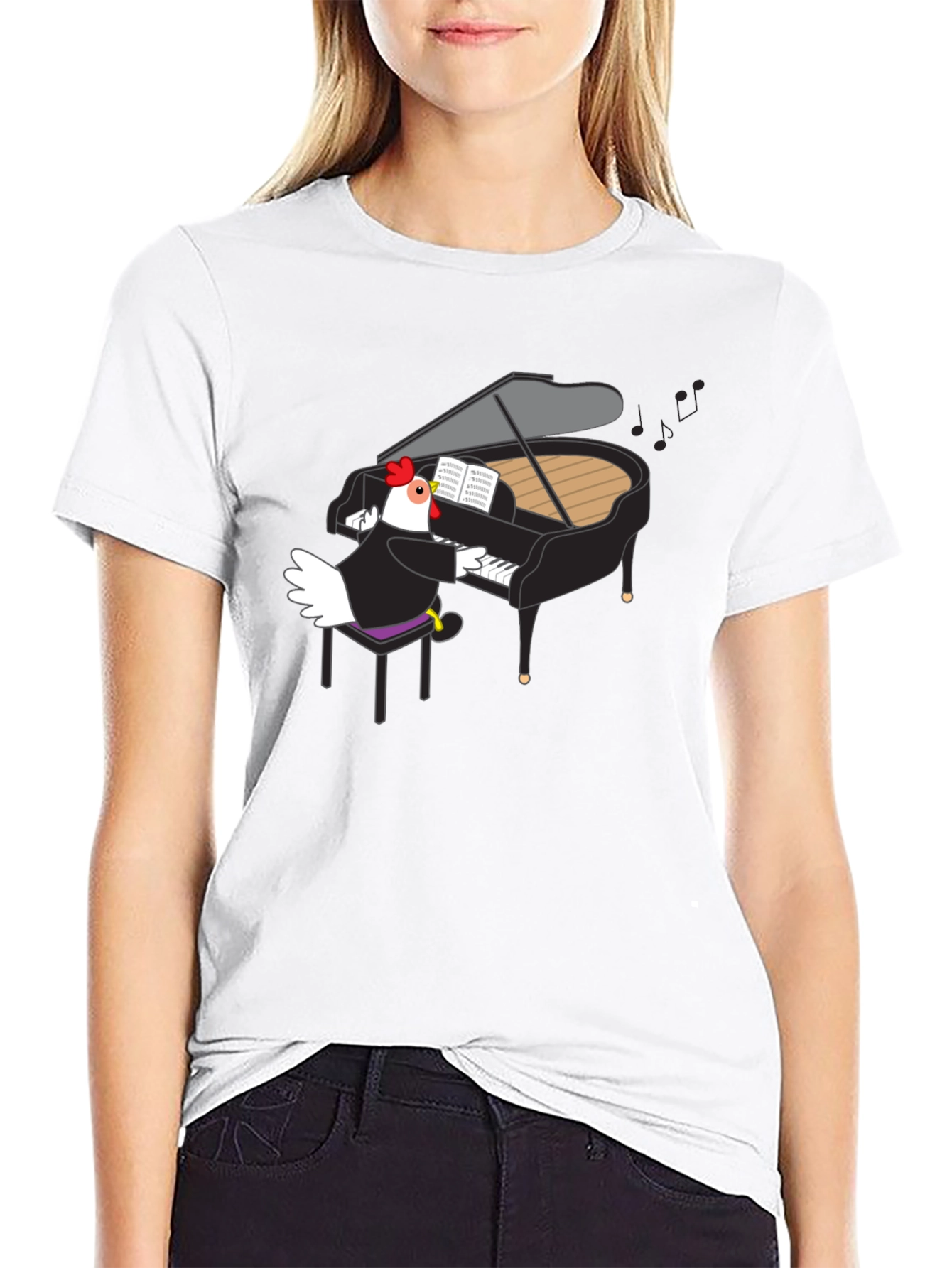 Black Chicken Pianist Graphic Tee view 9