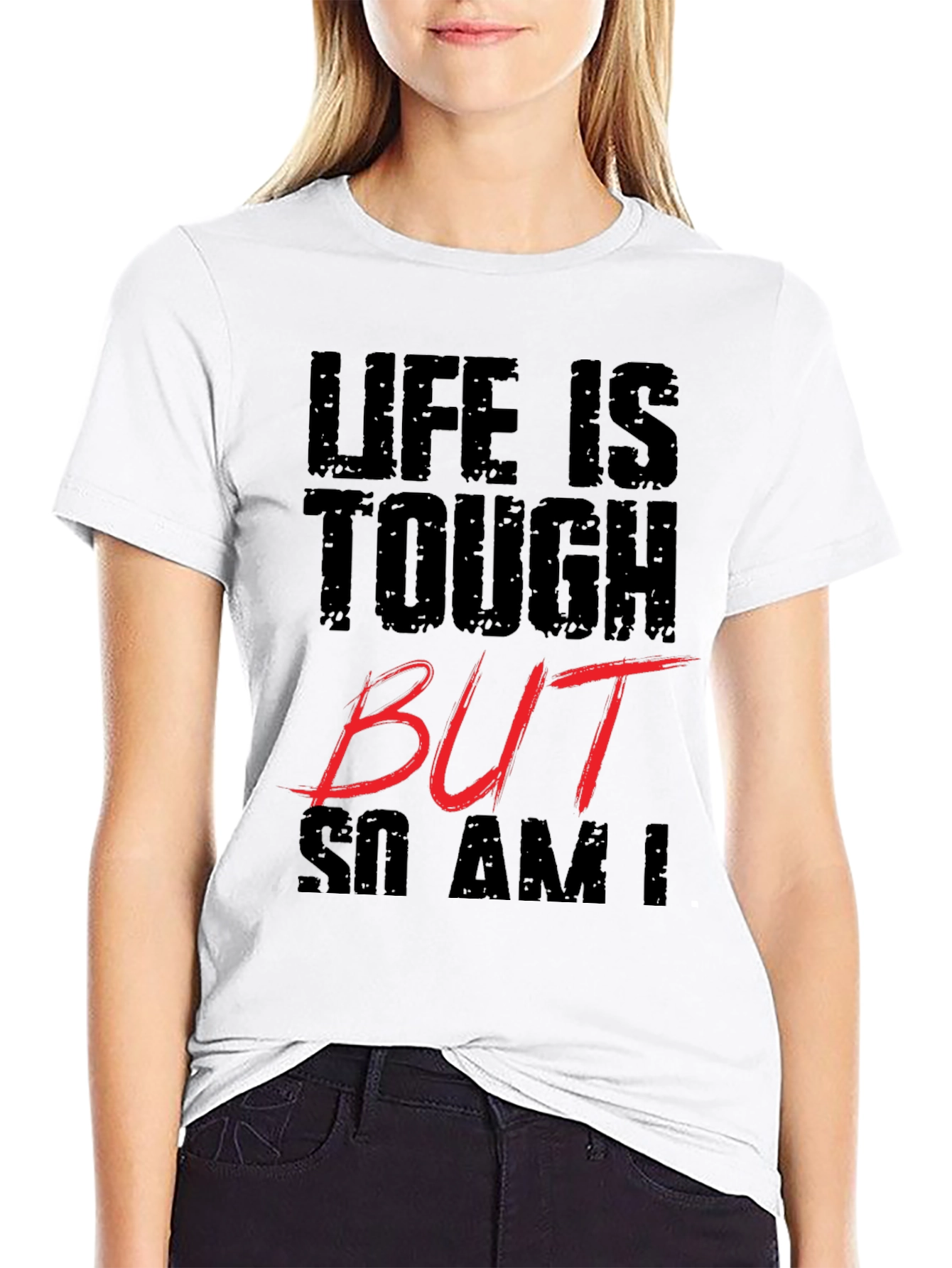 Black Life Is Tough Graphic T-Shirt view 9