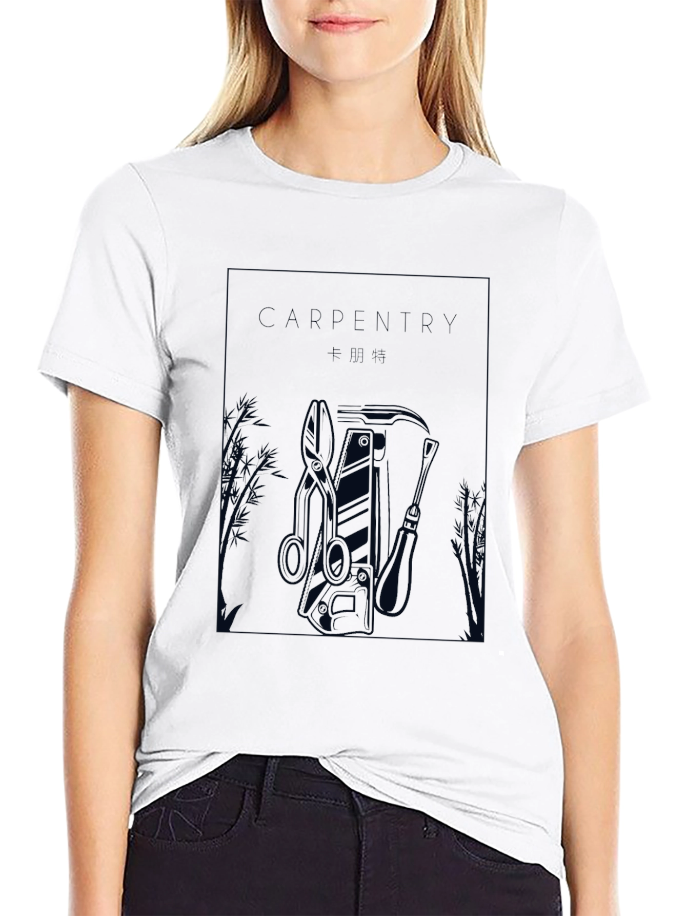 Black Carpentry Graphic Tee - Black Short Sleeve view 9