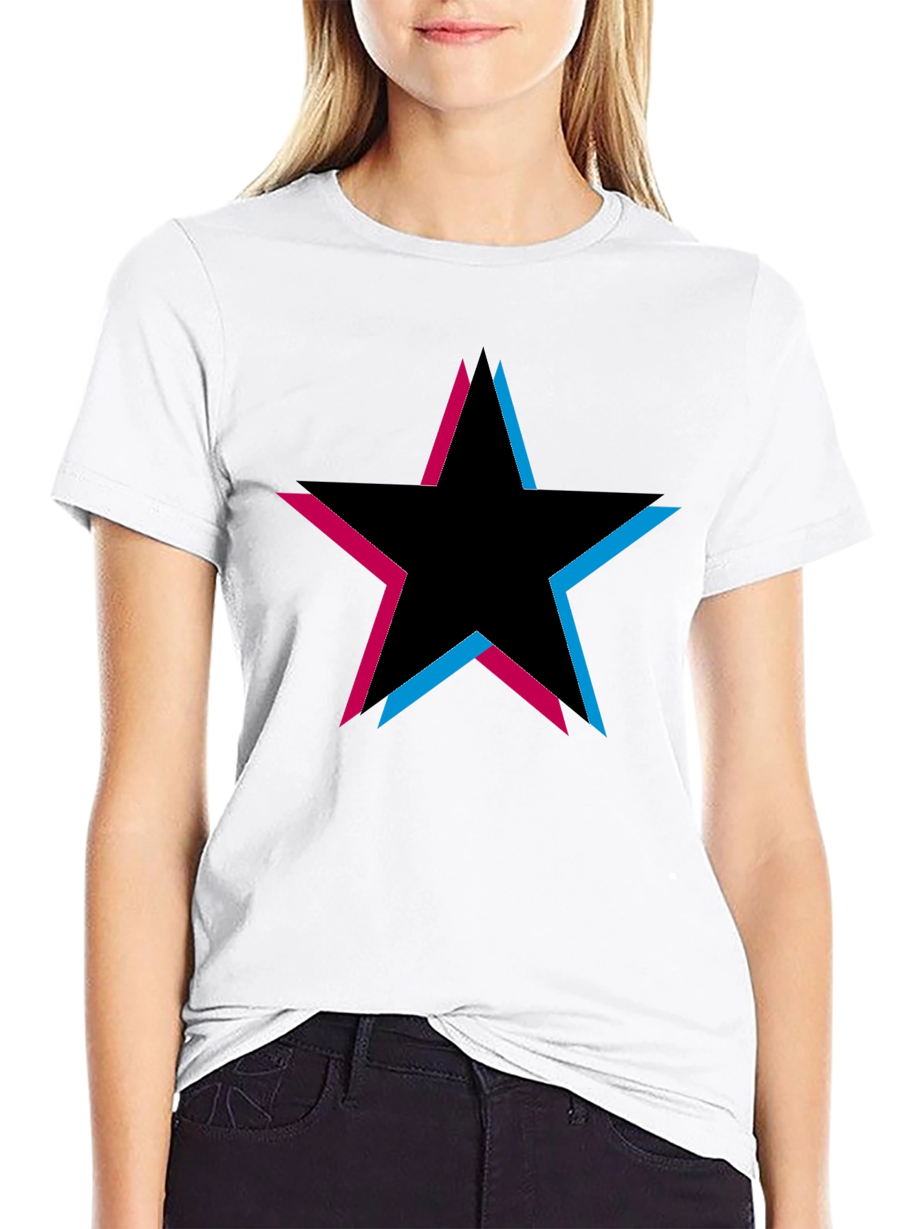 Black Star Graphic T-Shirt - Black Cotton Tee view 9
