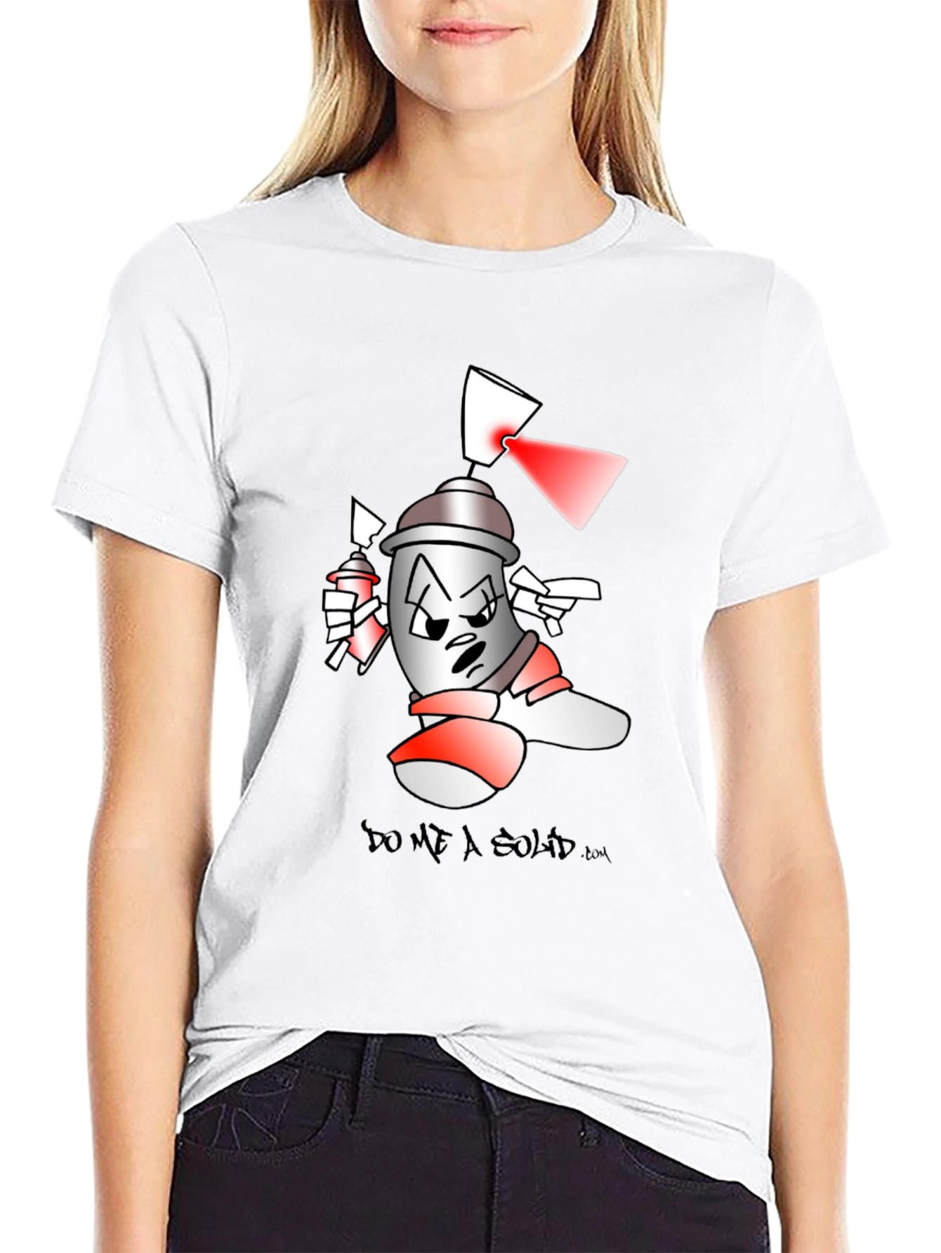Black Spray Can Cartoon T-Shirt view 9