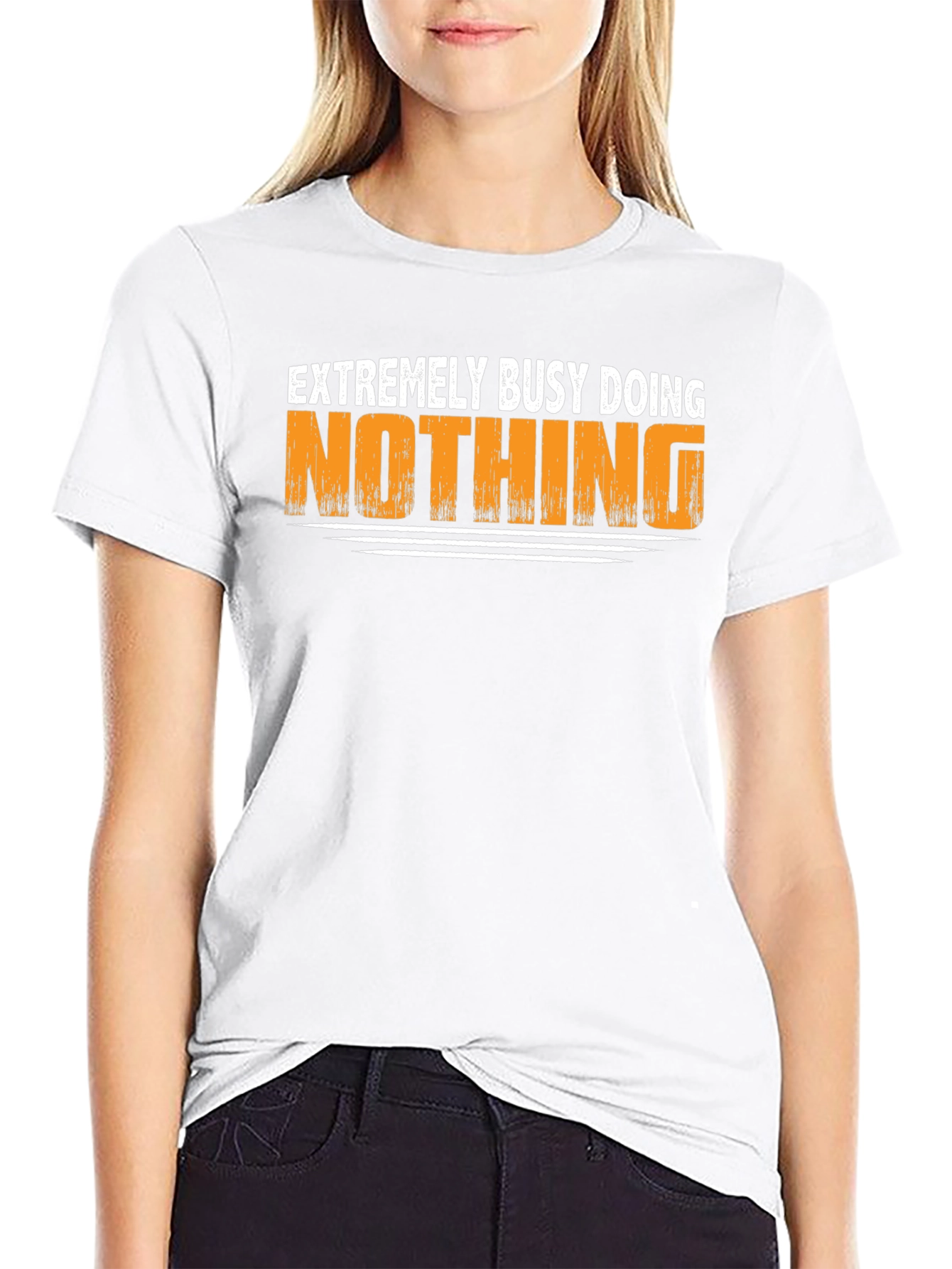 Black Extremely Busy Doing Nothing T-Shirt view 9