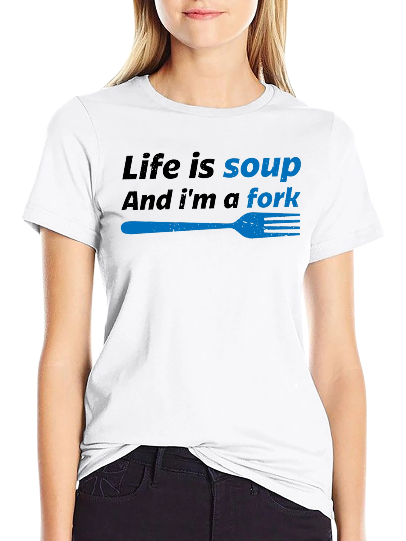 Black Life is Soup, I'm a Fork Funny T-Shirt view 9
