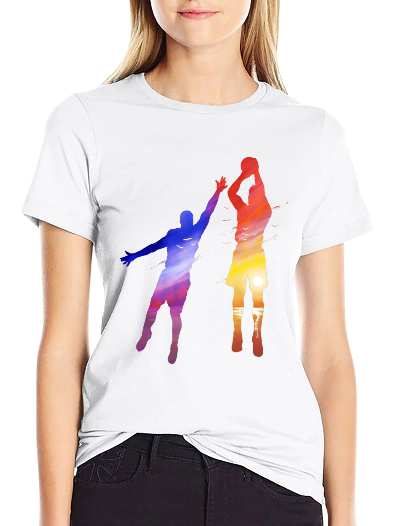 Black Sunset Basketball Graphic Tee view 9