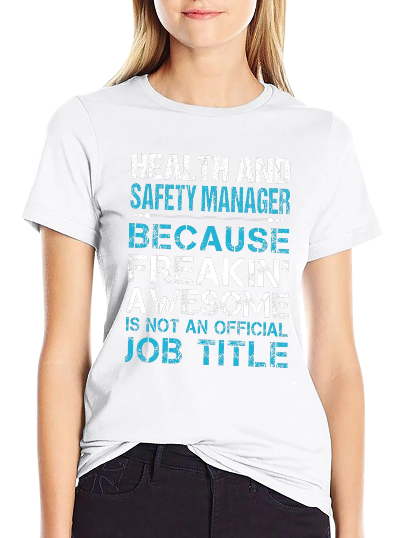 Black Health and Safety Manager Awesome Job Title T-Shirt view 9