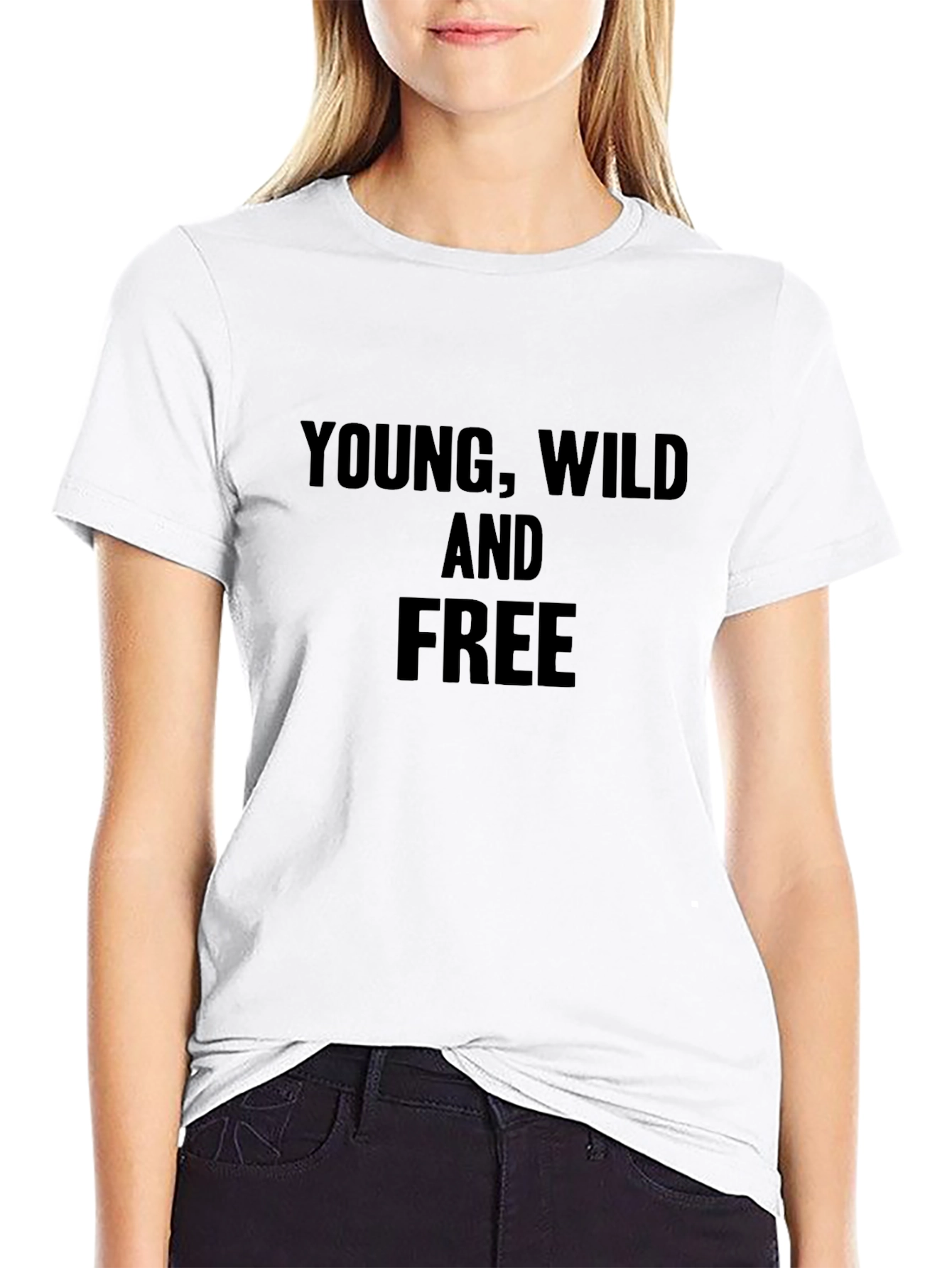 Black Young, Wild, and Free Graphic Tee - Black view 9