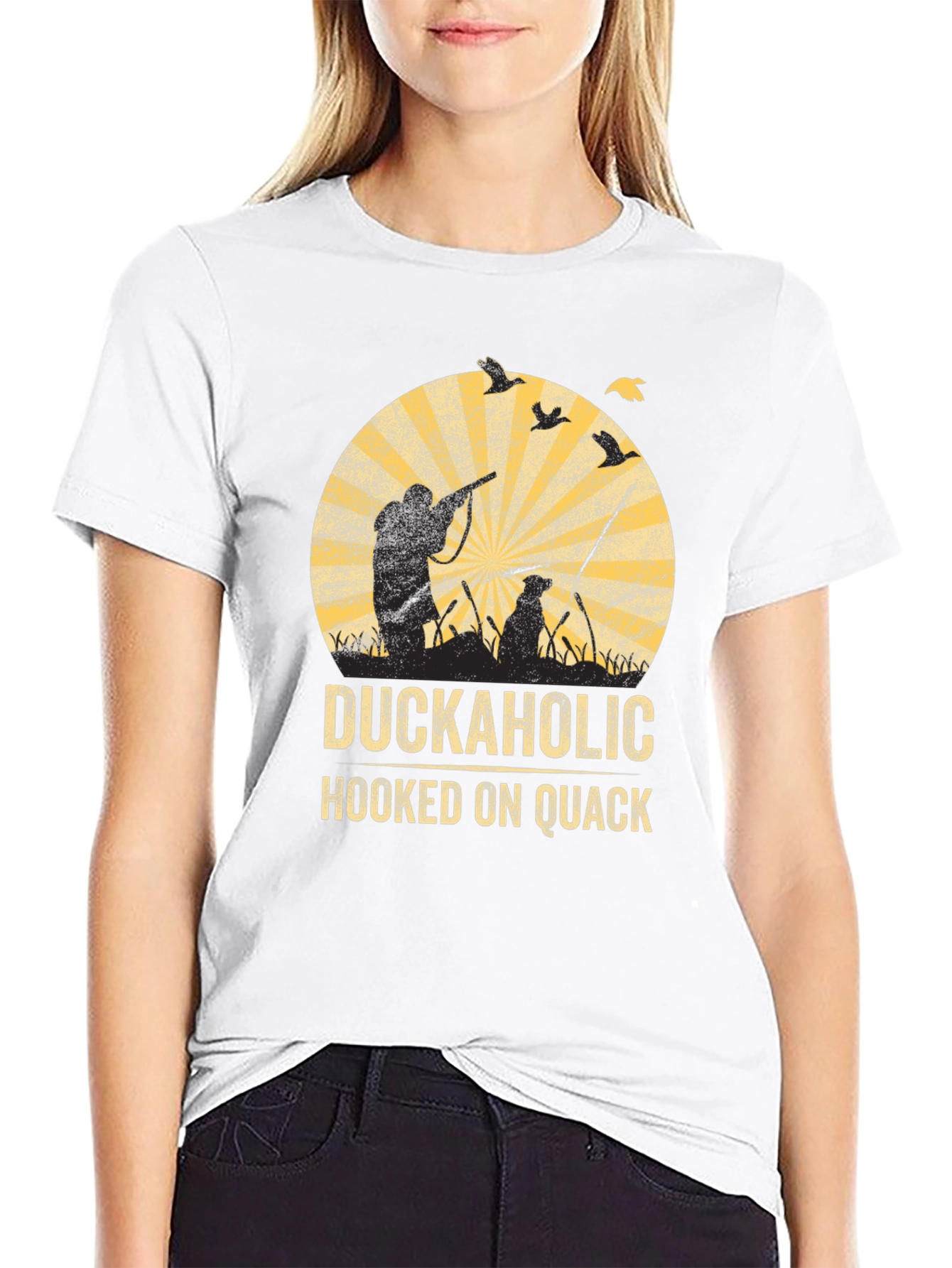Black Duckaholic Hunting Graphic T-Shirt view 9