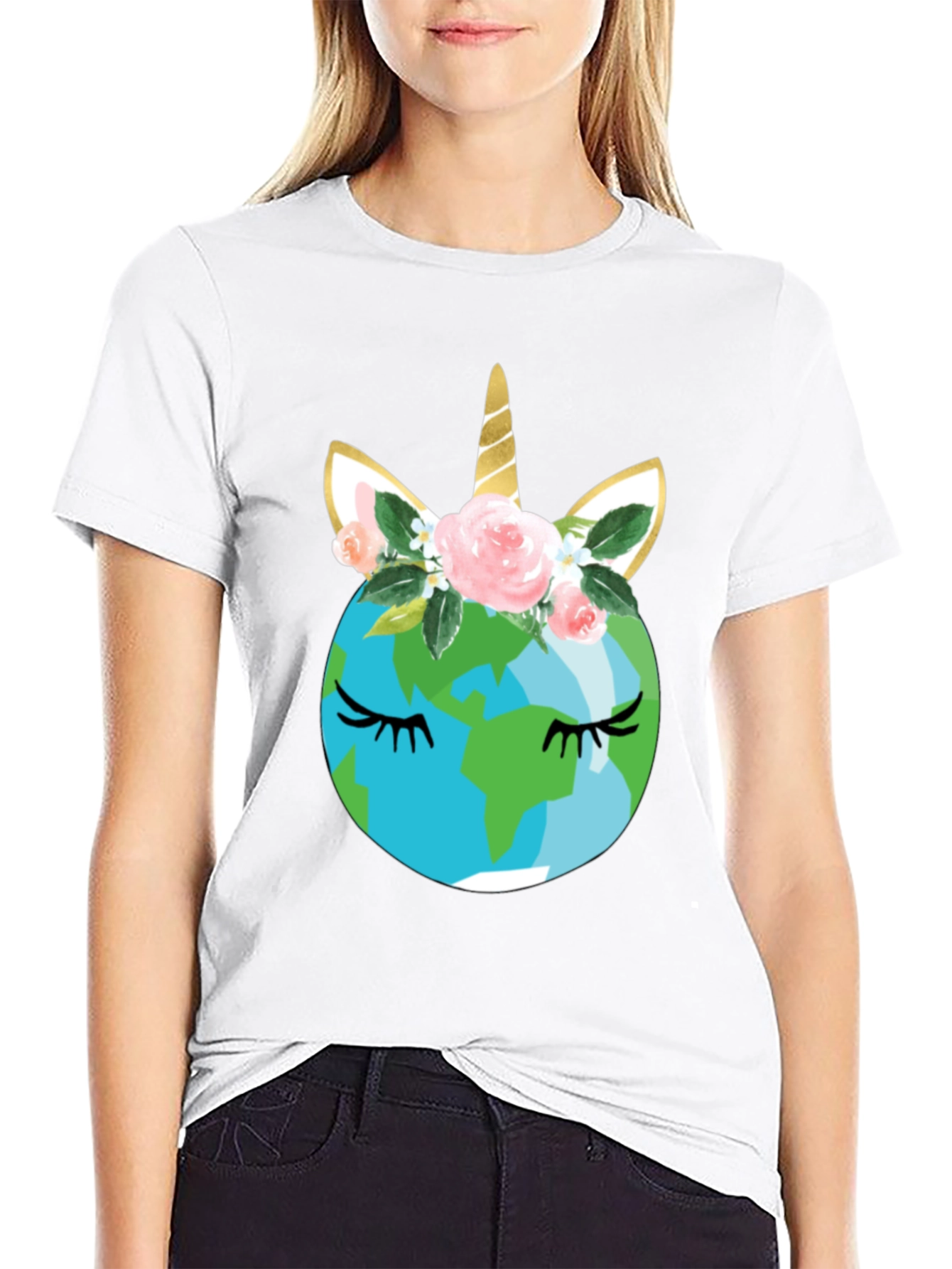 Earth Unicorn Graphic Tee - Black Unisex T-Shirt - 9