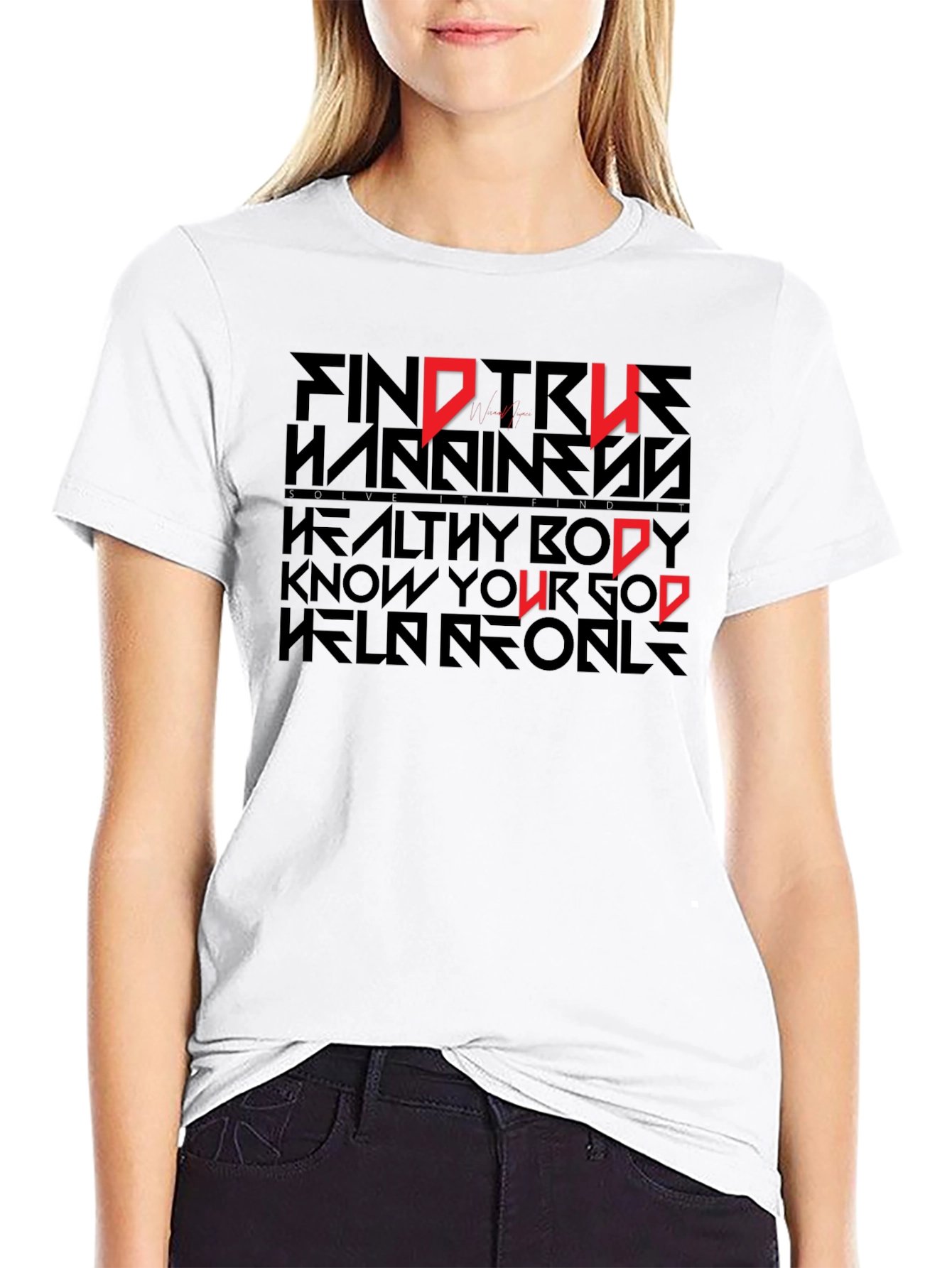 Black Motivational Graphic Print T-Shirt view 9