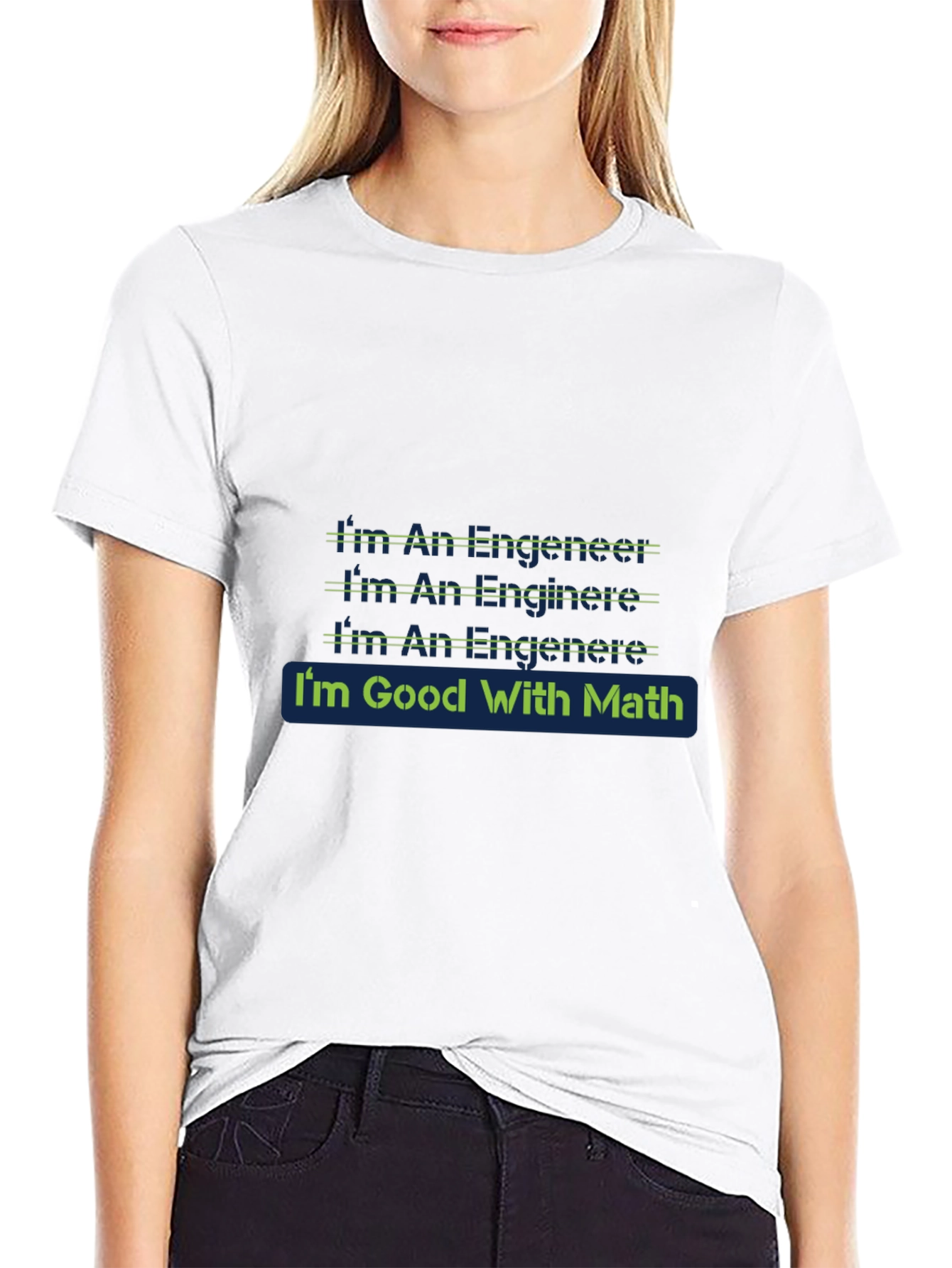 Black Engineer Math T-Shirt - Black Cotton Blend view 9