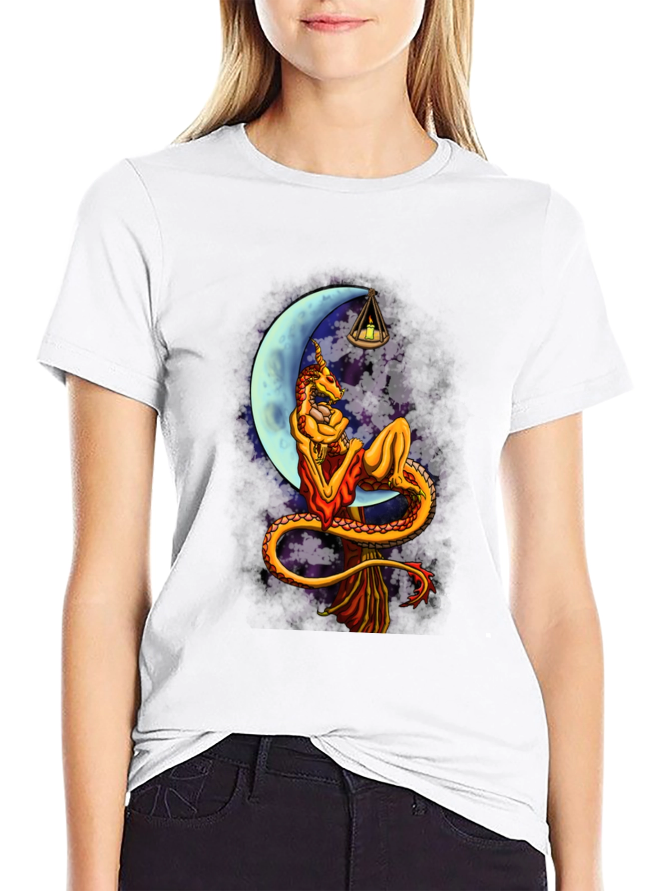 Black Dragon Moon Black T-Shirt view 9