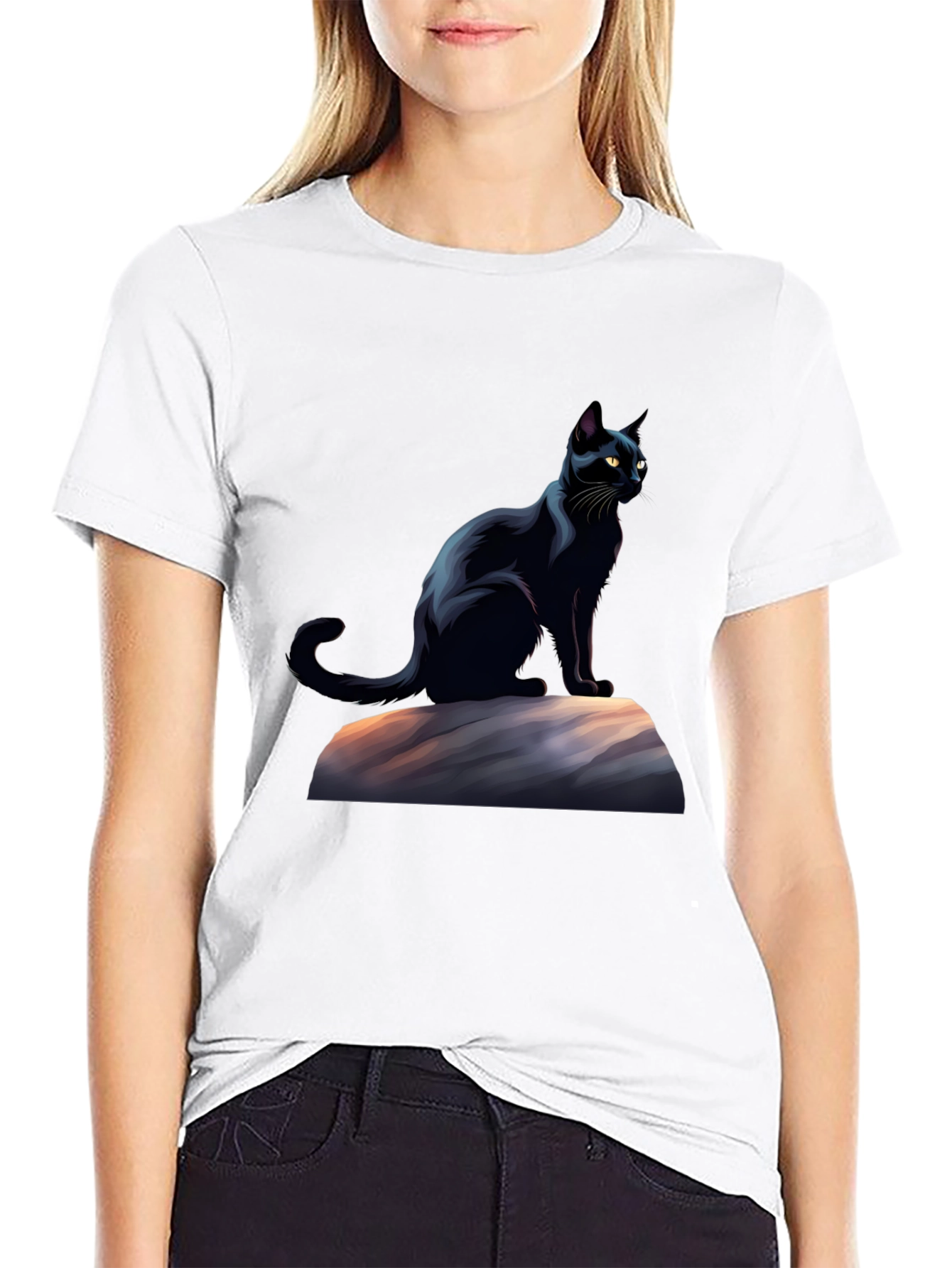 Black Black Cat Graphic T-Shirt - Stylish Men's Tee view 9