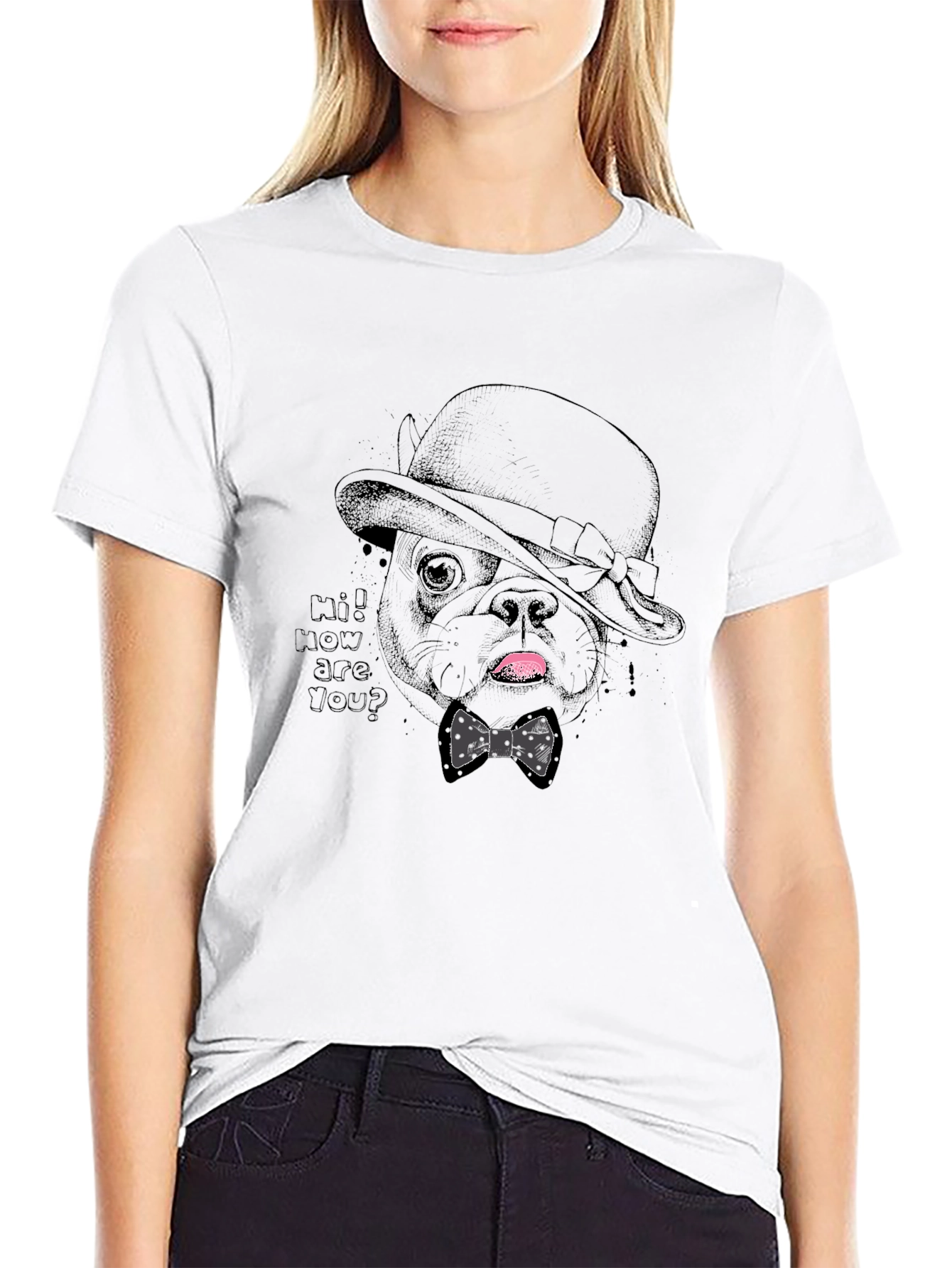 Black Dapper Dog Tee - Stylish Pet Graphic T-Shirt view 9