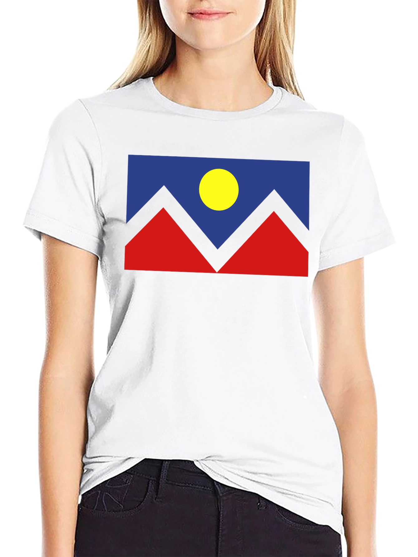 Black Abstract Mountain Graphic T-Shirt view 9