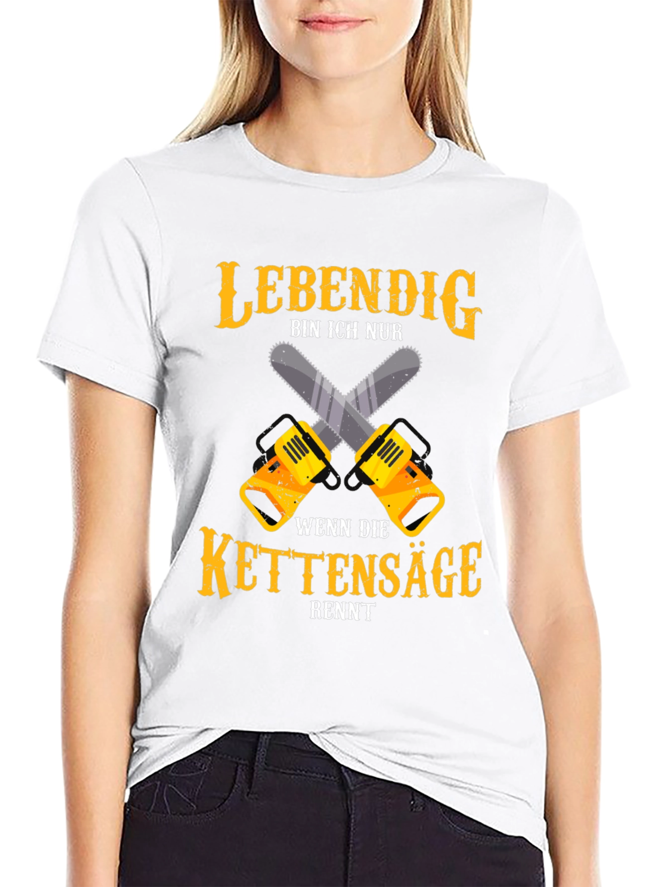 Black Lebendig Chainsaw T-Shirt view 9