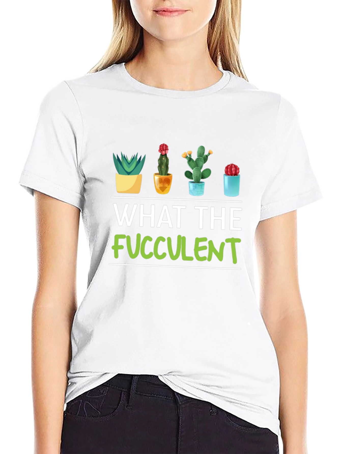 Black What the Fucculent T-Shirt - Funny Plant Lover Tee view 9