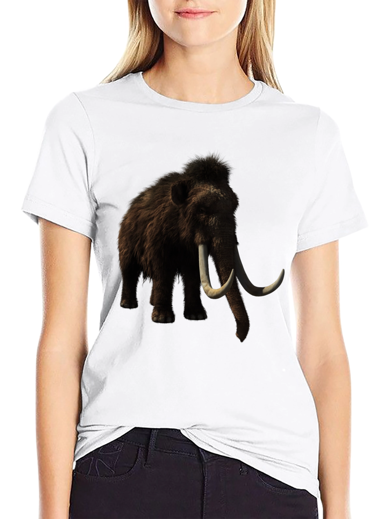Black Mammoth Graphic T-Shirt - Black, Unique Design view 9