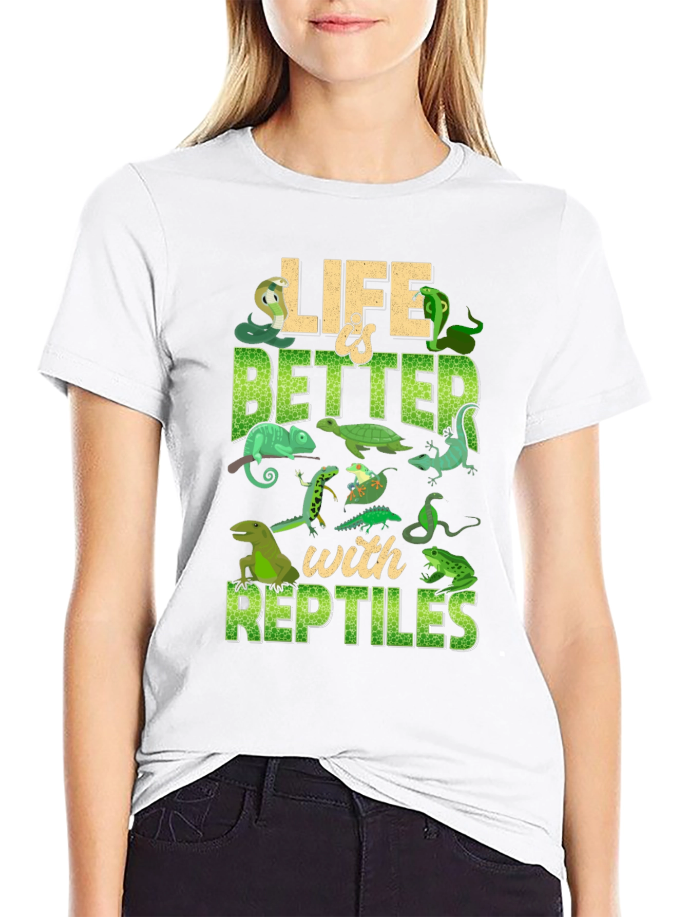 Black Life Is Better With Reptiles T-Shirt view 9