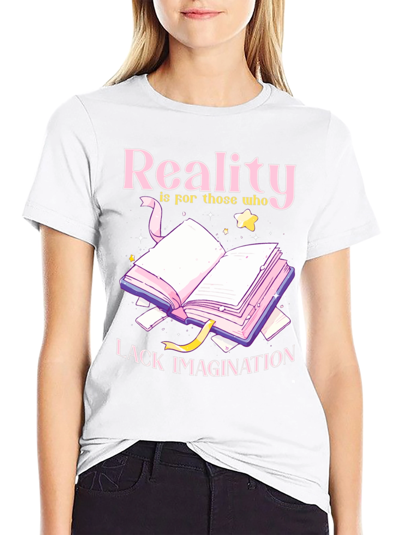 Black Reality Lacks Imagination Graphic Tee view 9