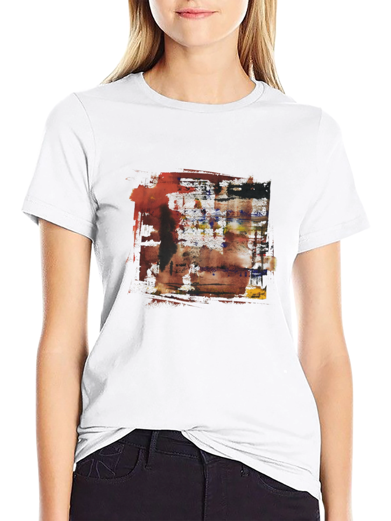 Black Abstract Art Graphic Tee - Modern Design view 9