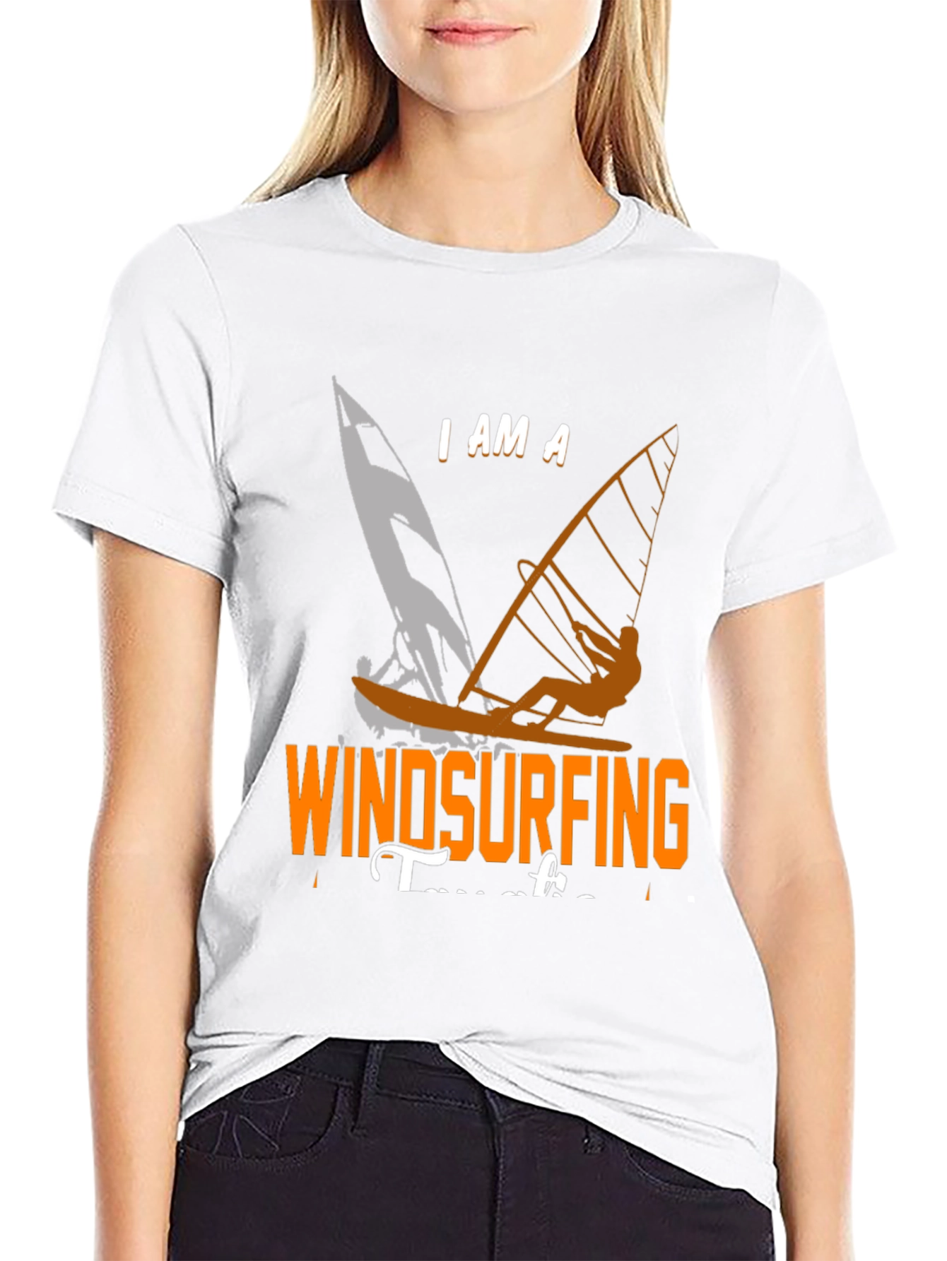 Black Windsurfing T-Shirt: "I Am A Windsurfing Teacher" view 9