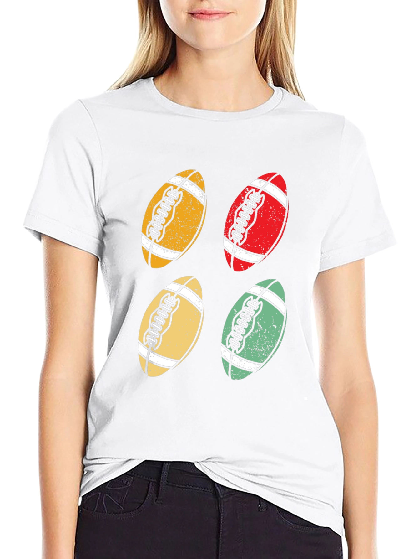 Black Retro Football Graphic Tee - Casual Style view 9