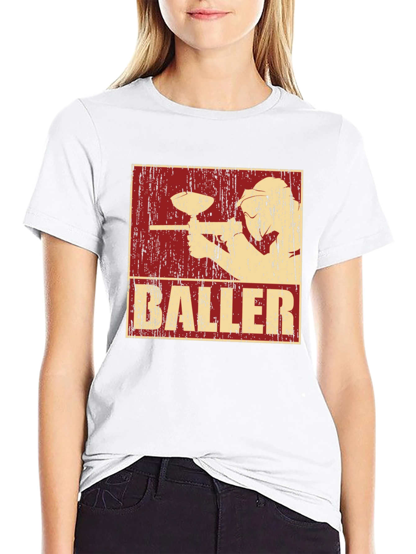 Black Baller Paintball T-Shirt - Black Cotton Graphic Tee view 9