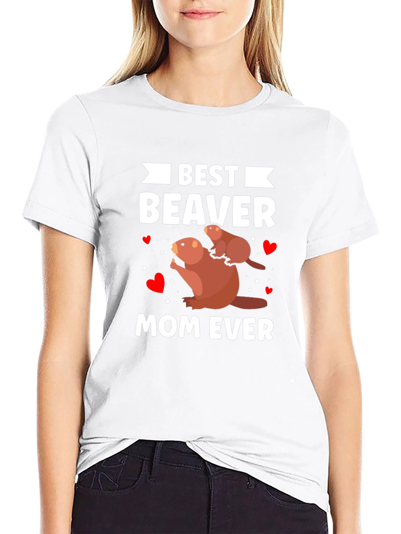 Black Best Beaver Mom Ever T-Shirt view 9